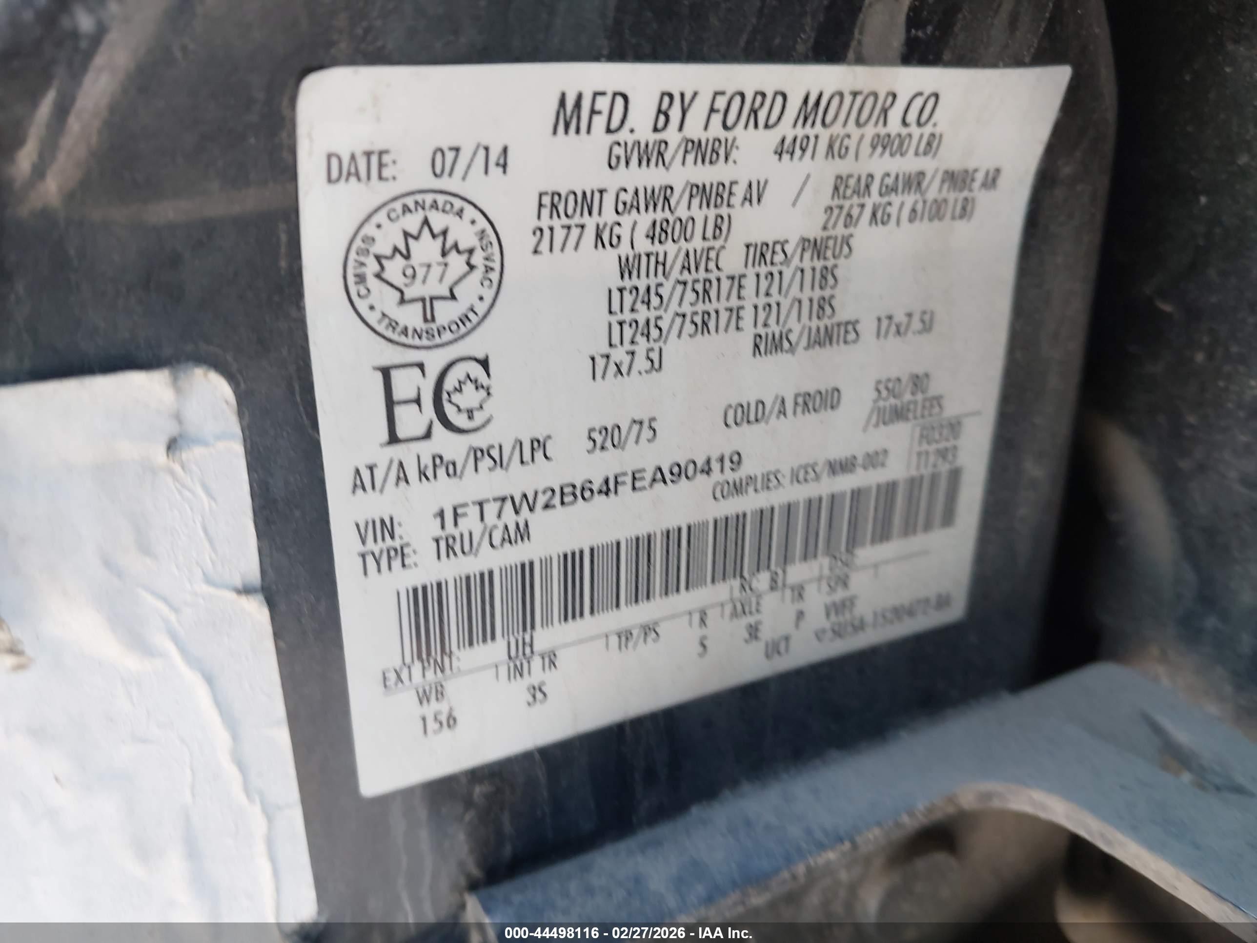 2015 Ford F-250 Xlt Black vin: 1FT7W2B64FEA90419