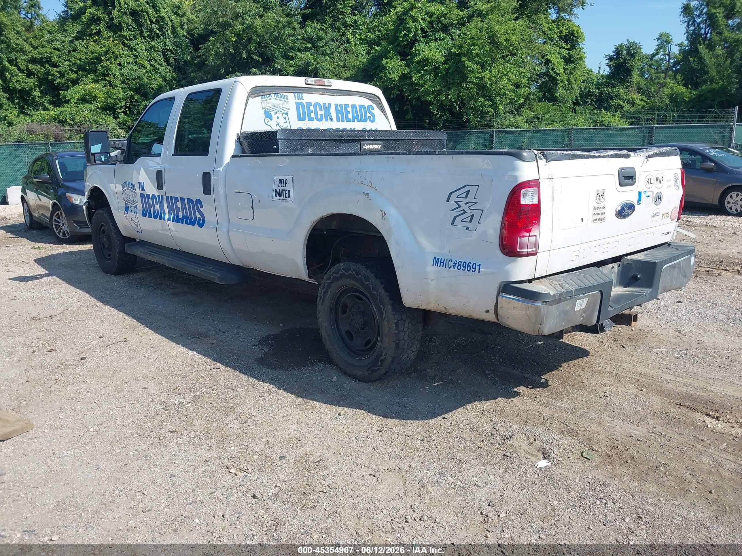 2015 Ford F-250 Xl White vin: 1FT7W2B64FED63455