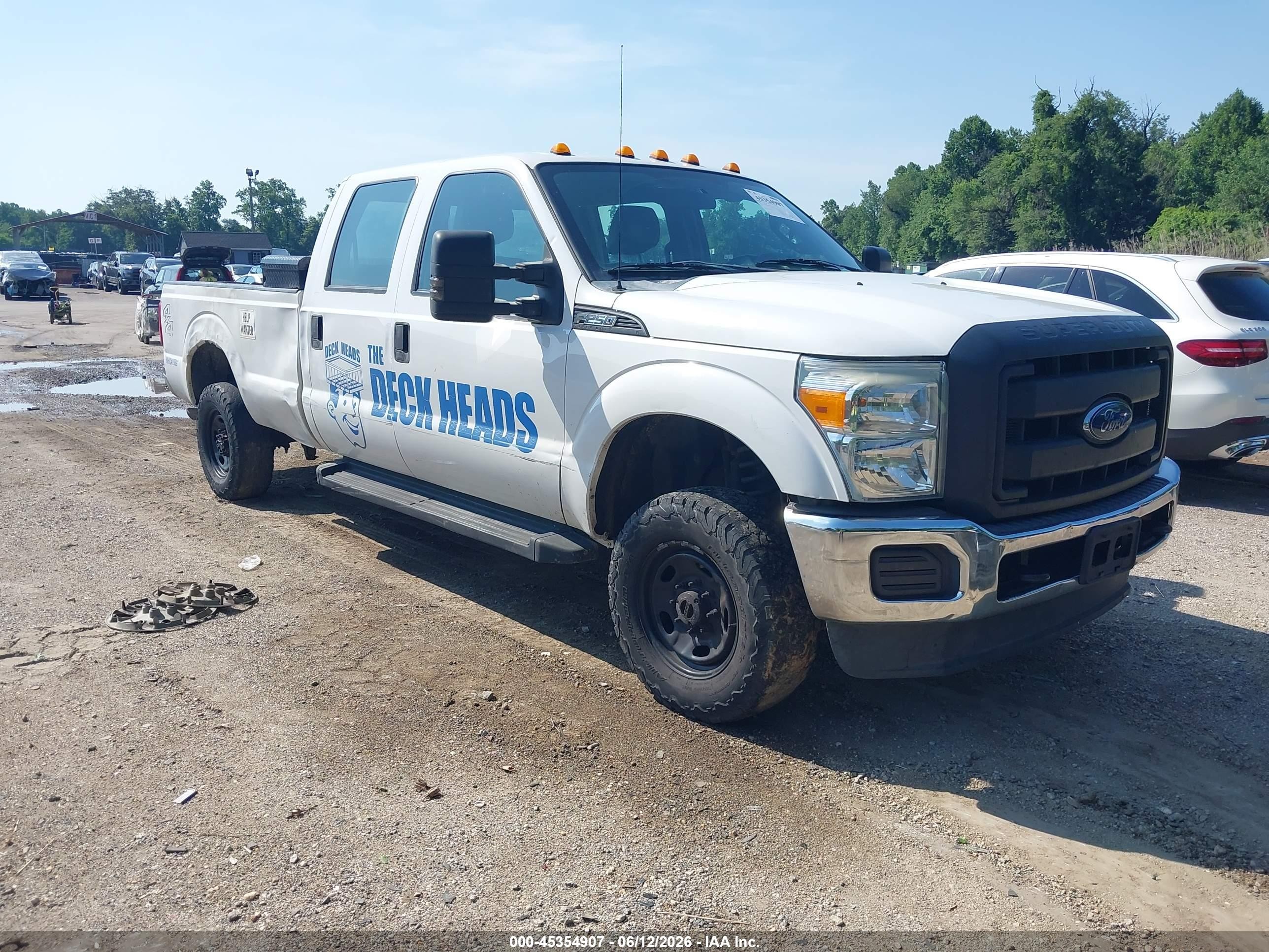 2015 Ford F-250 Xl White vin: 1FT7W2B64FED63455
