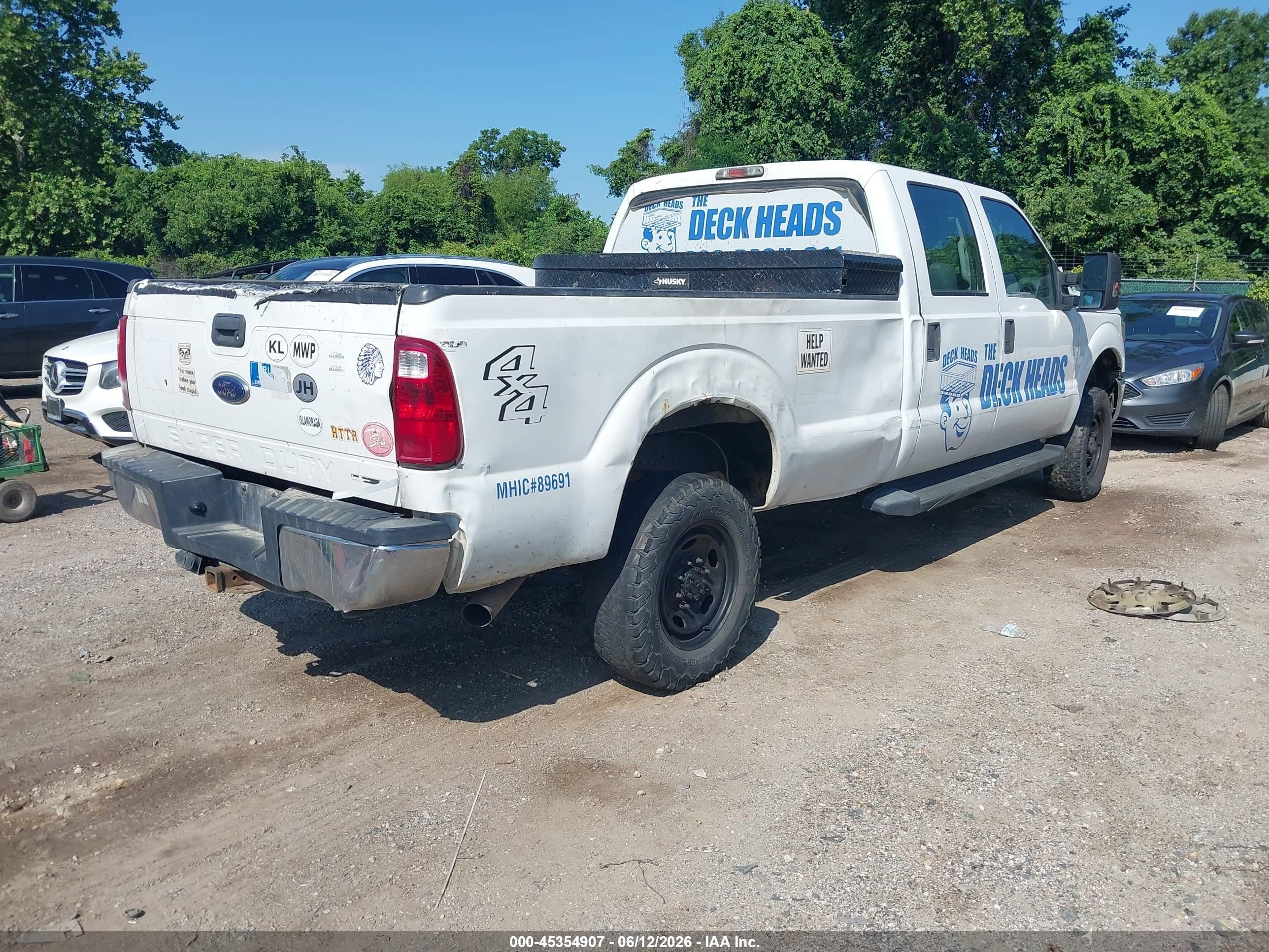 2015 Ford F-250 Xl White vin: 1FT7W2B64FED63455