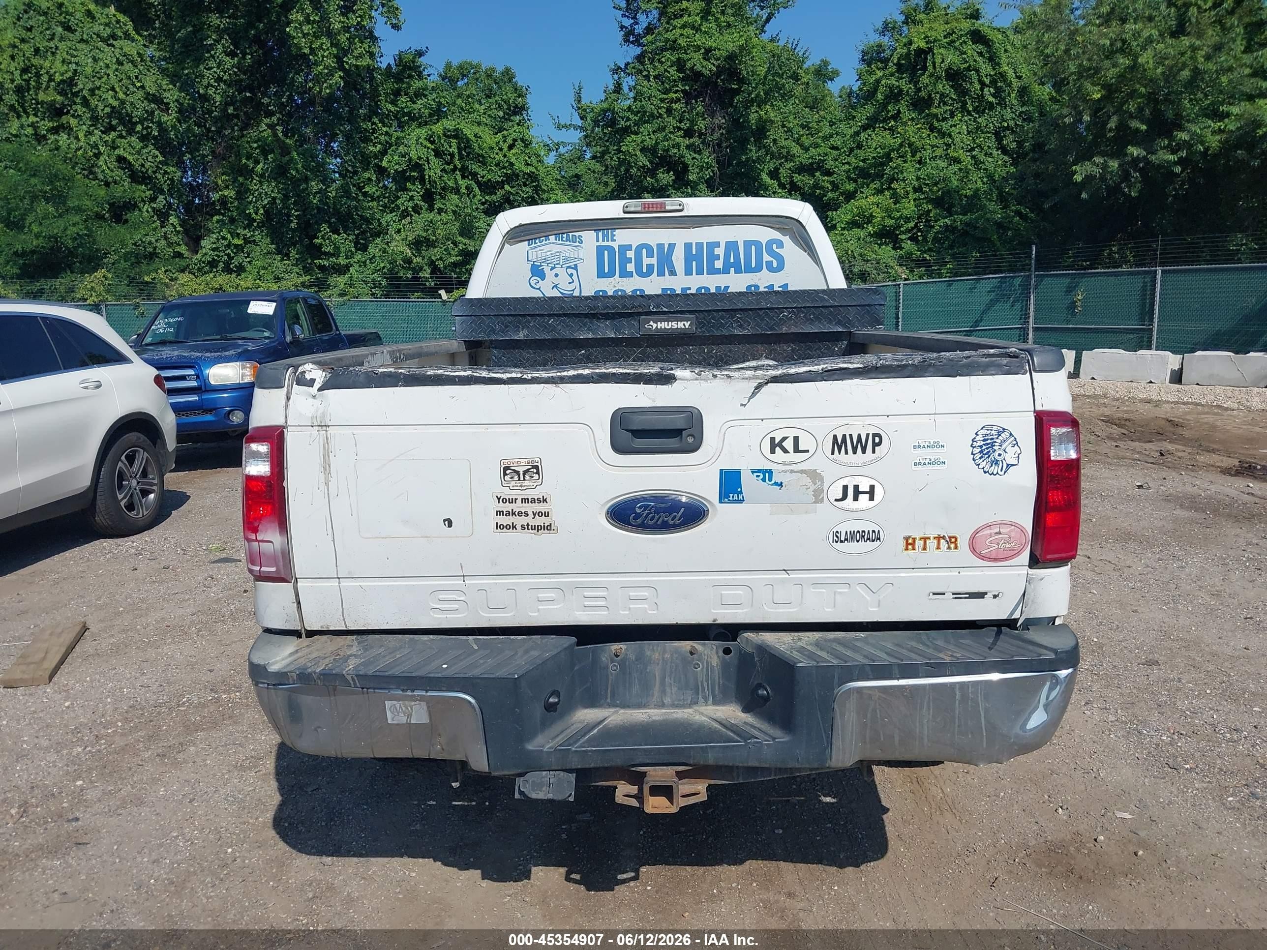 2015 Ford F-250 Xl White vin: 1FT7W2B64FED63455