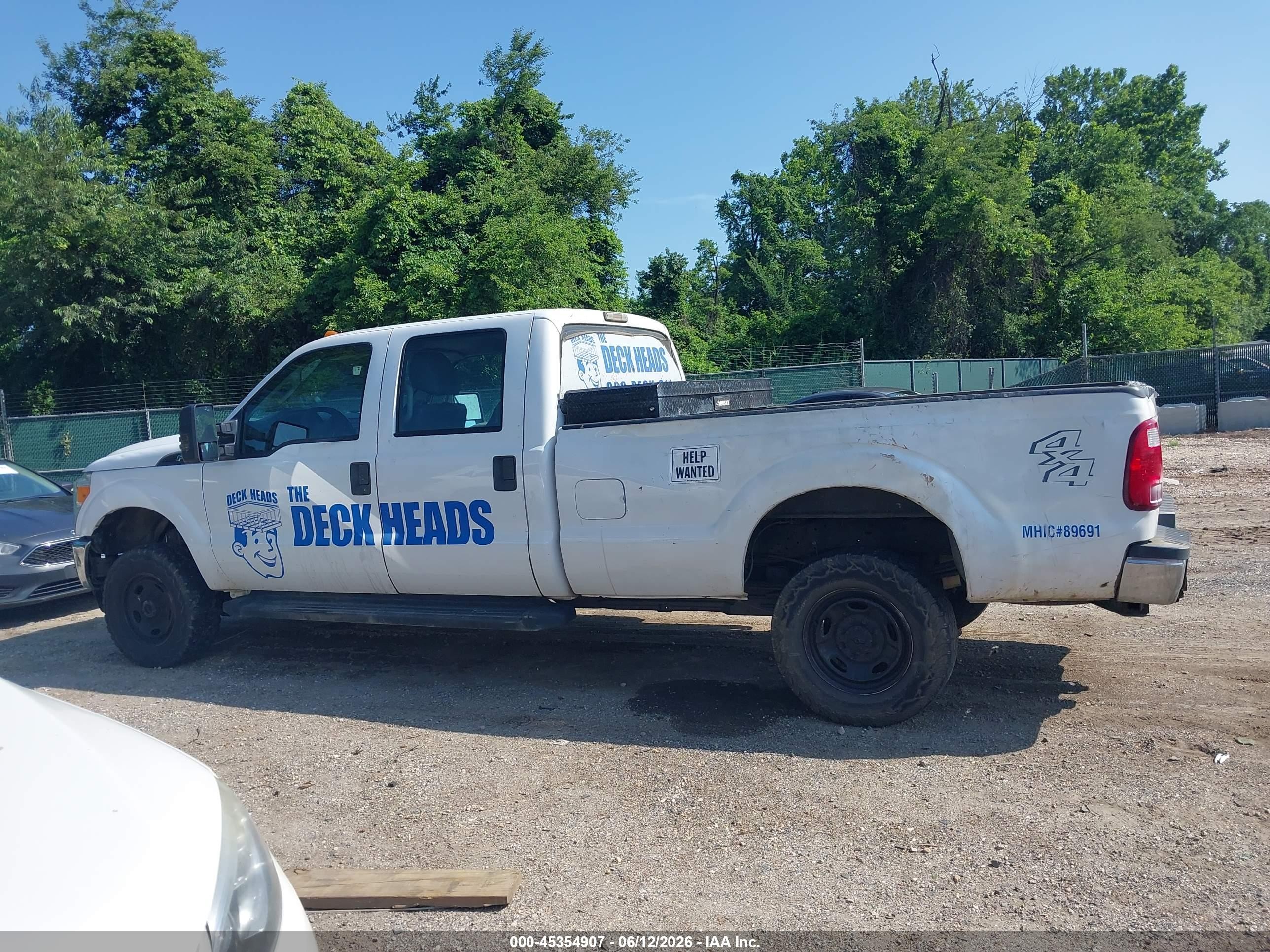 2015 Ford F-250 Xl White vin: 1FT7W2B64FED63455