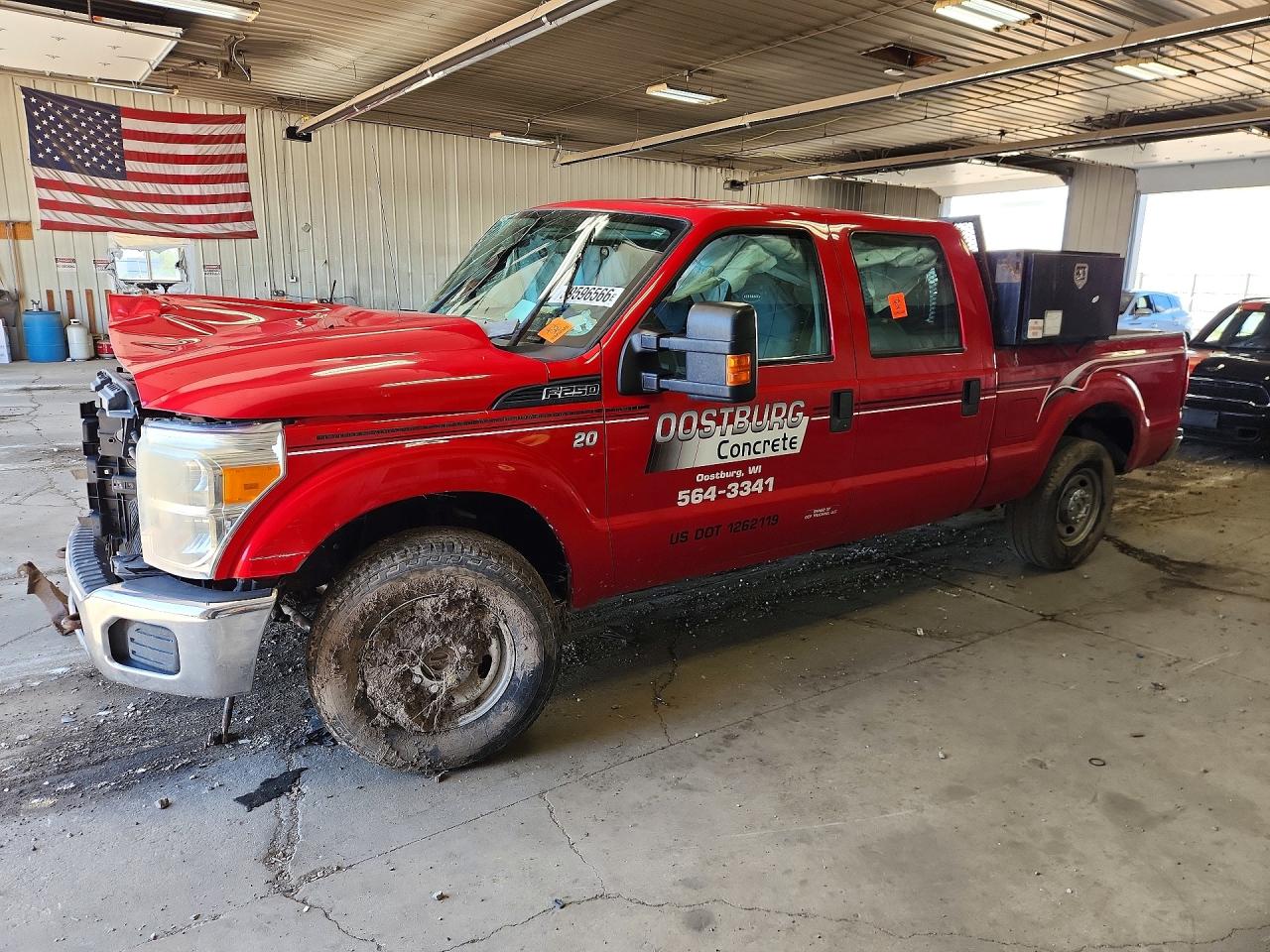 2013 Ford F250 Super Duty Red vin: 1FT7W2B65DEB77100
