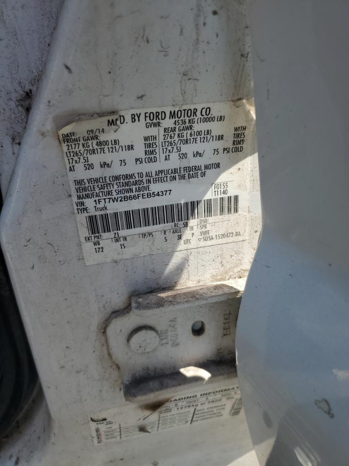 2015 Ford F250 Super Duty White vin: 1FT7W2B66FEB54377