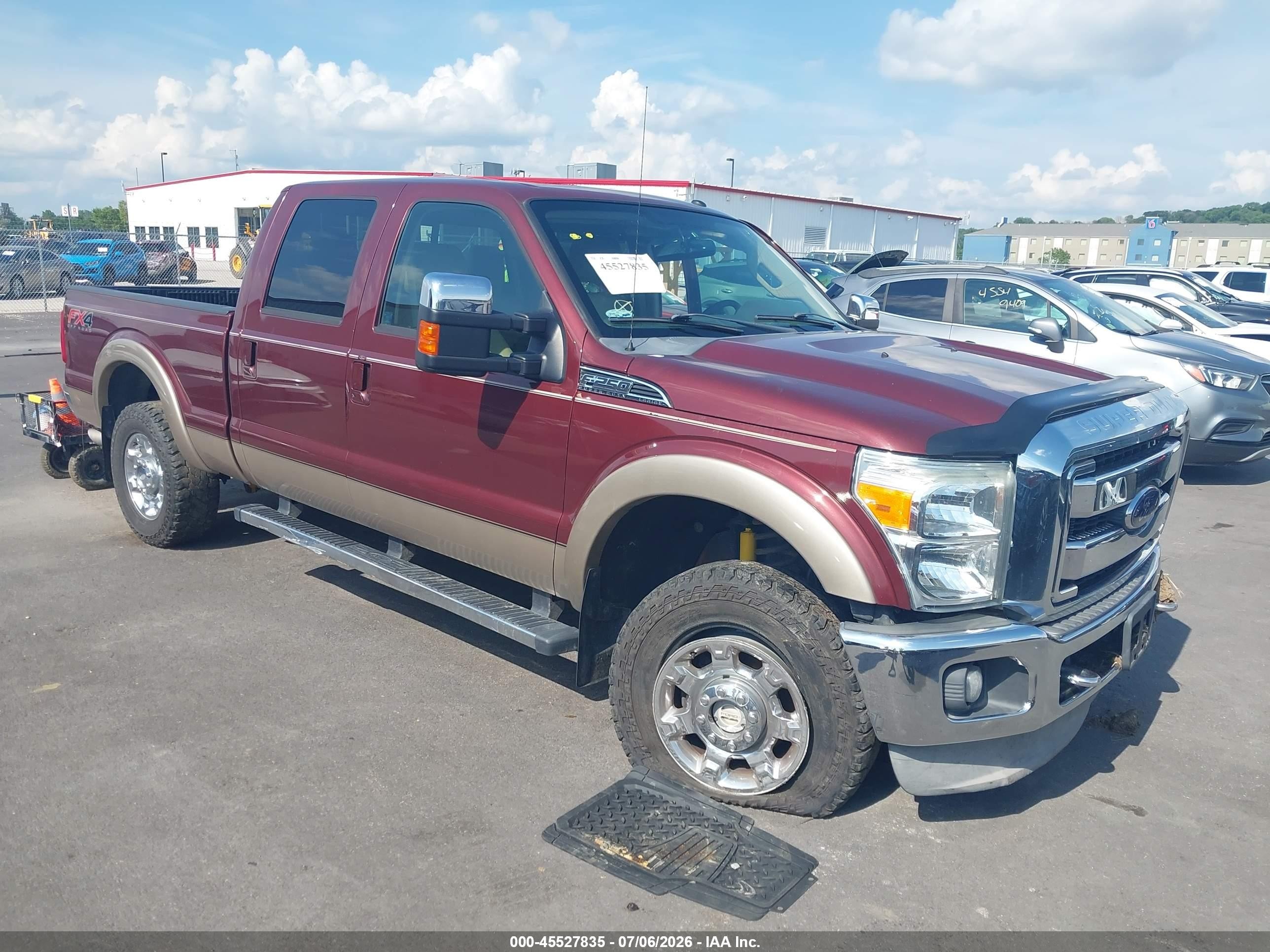 2012 Ford Super Duty F-250 Srw King Ranch/lariat/xl/xlt Burgundy vin: 1FT7W2B67CEA91365