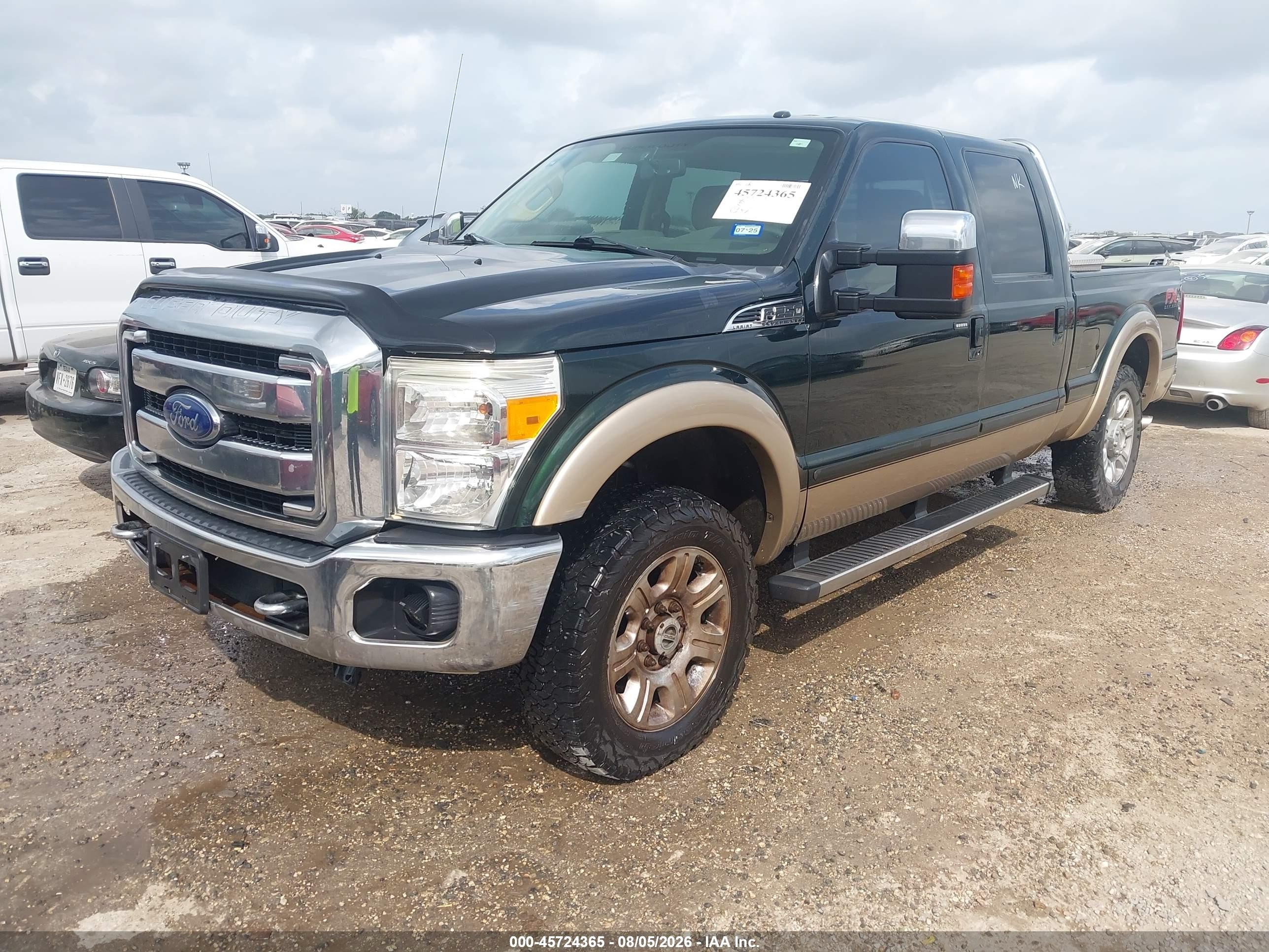 2013 Ford Super Duty F-250 Srw Lariat Green vin: 1FT7W2B67DEA49229