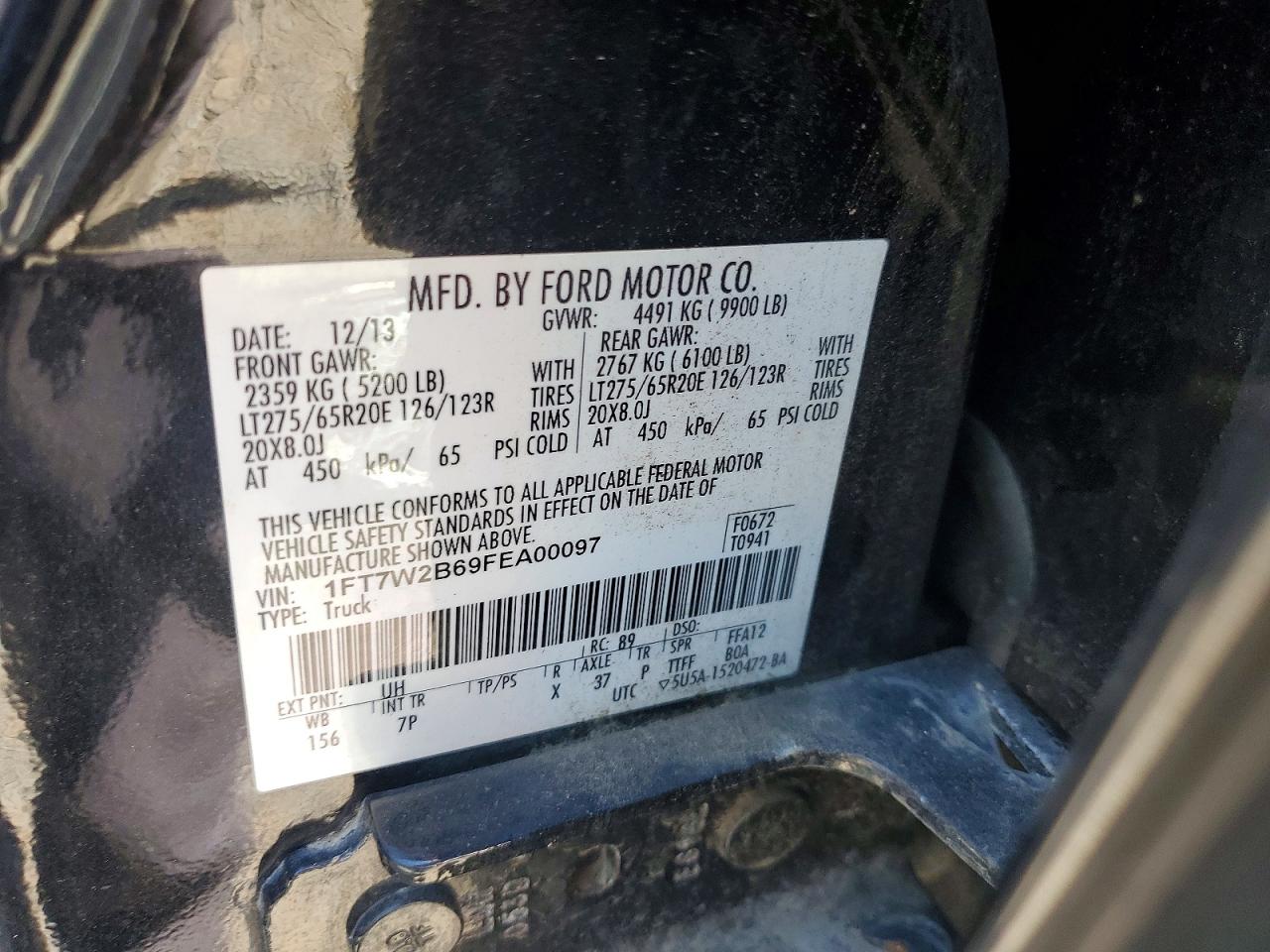 2015 Ford F250 Super Duty Black vin: 1FT7W2B69FEA00097
