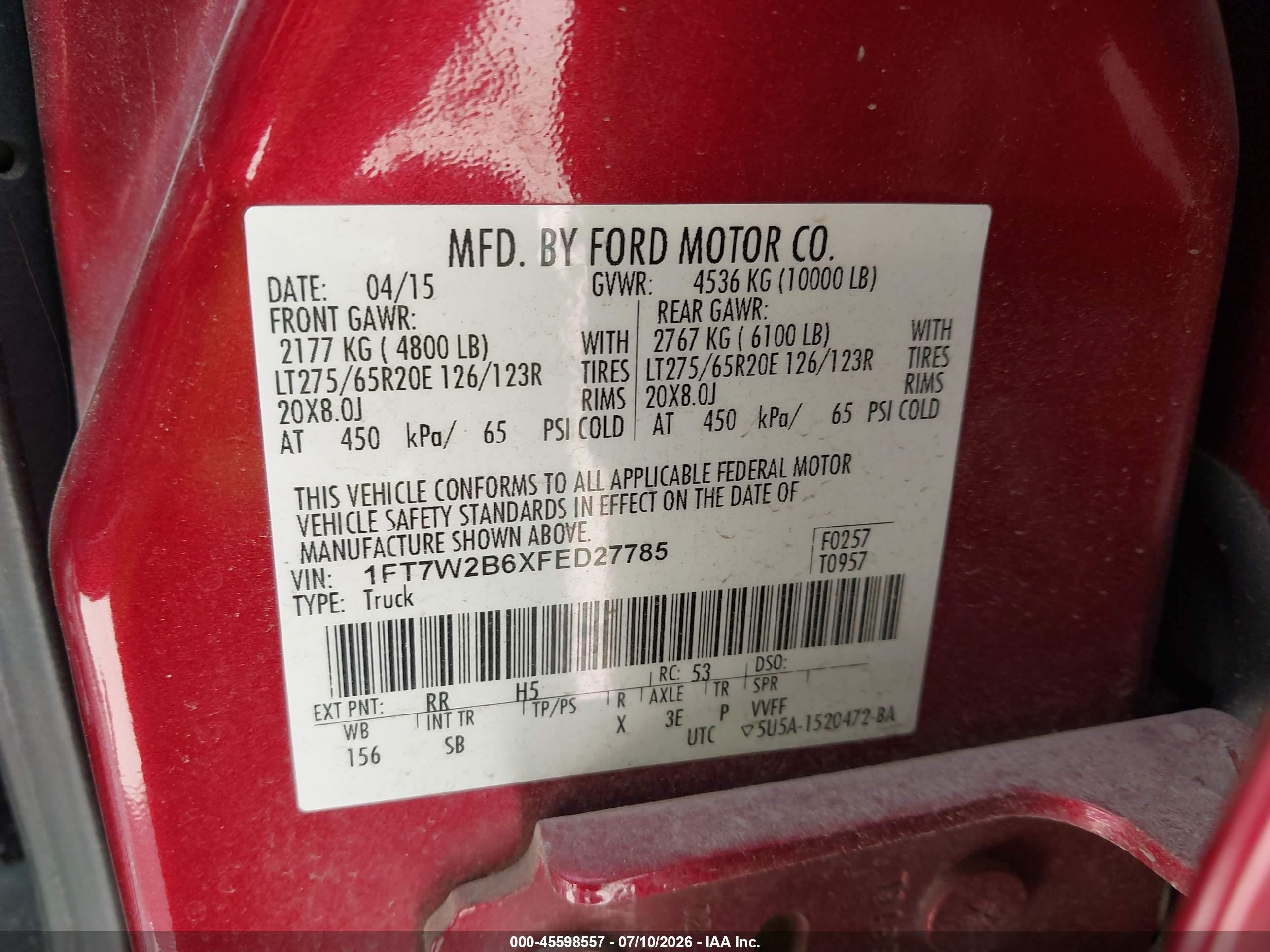 2015 Ford F-250 Lariat Maroon vin: 1FT7W2B6XFED27785