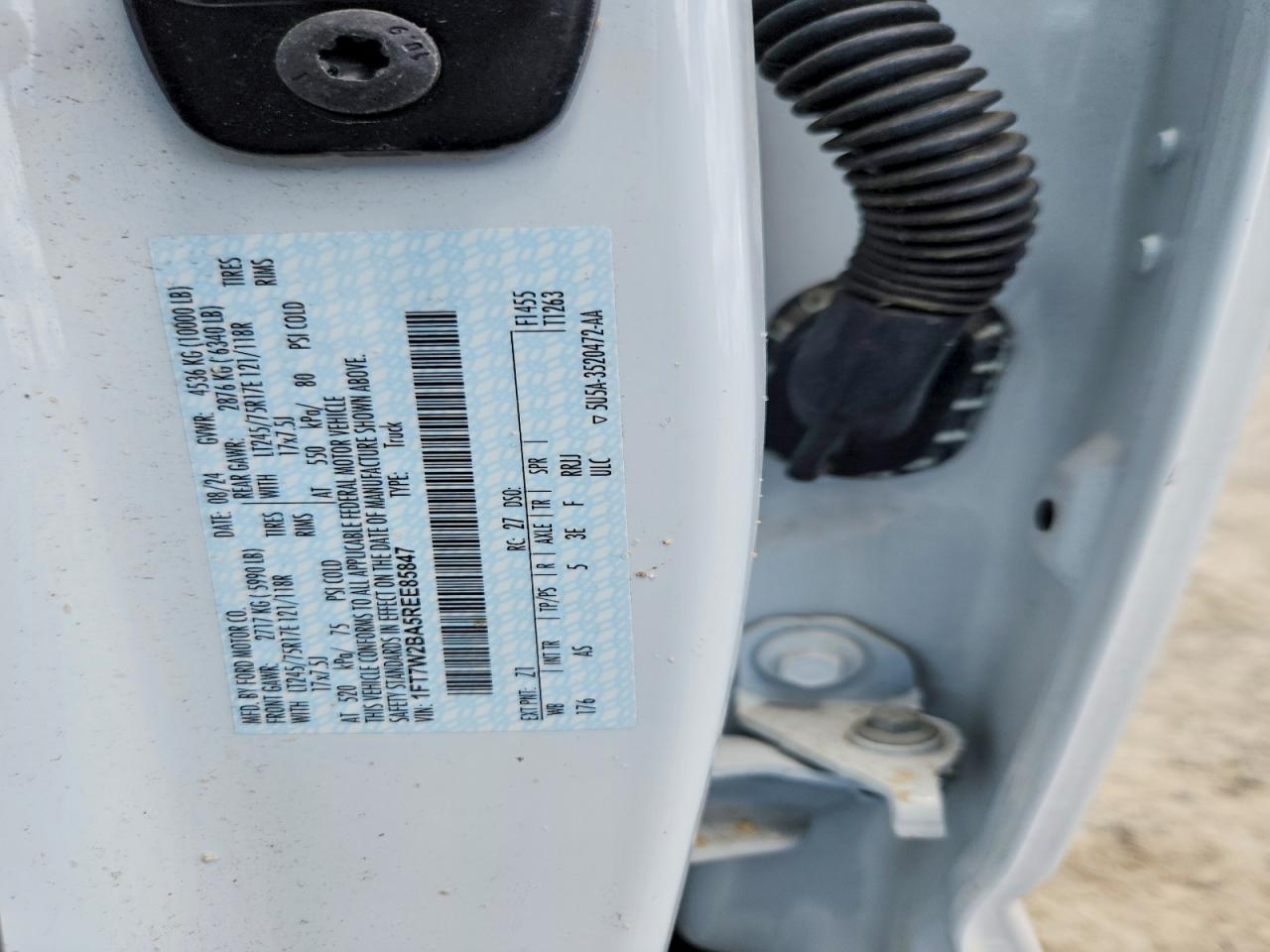 2024 Ford F250 Super Duty White vin: 1FT7W2BA5REE85847