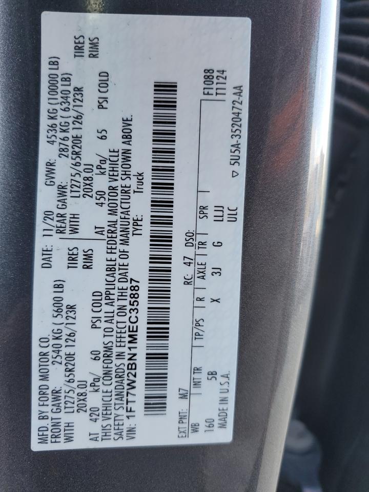 2021 Ford F250 Super Duty Black vin: 1FT7W2BN1MEC35887