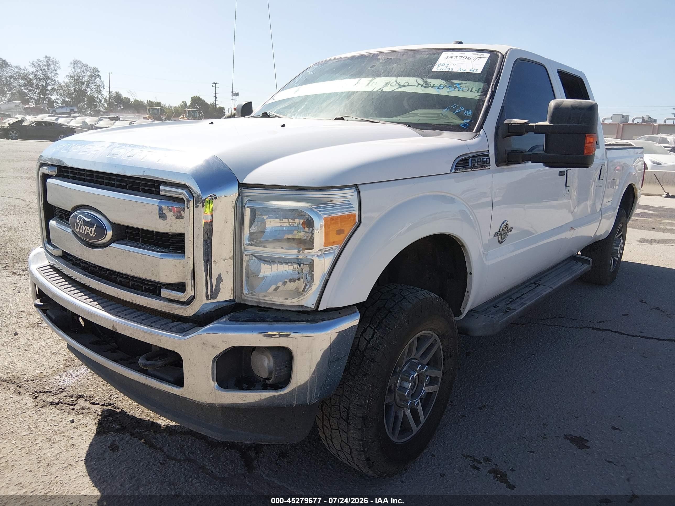 2012 Ford F-250 Lariat White vin: 1FT7W2BT0CEA18831