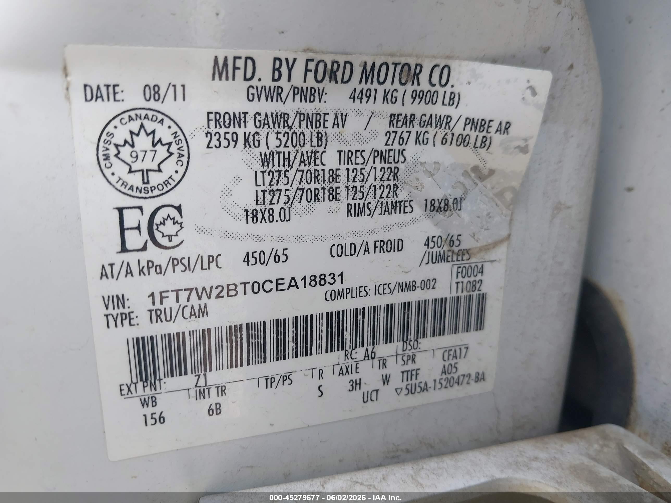 2012 Ford F-250 Lariat White vin: 1FT7W2BT0CEA18831