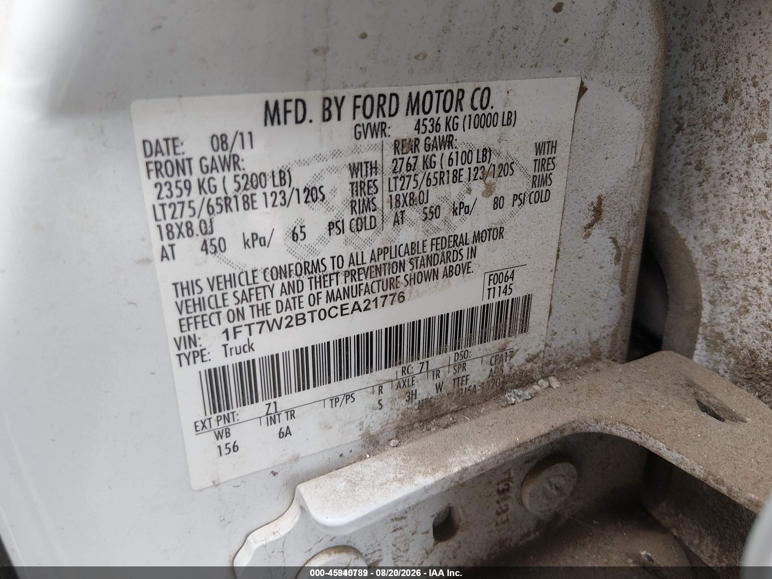 2012 Ford Super Duty F-250 Srw Lariat White vin: 1FT7W2BT0CEA21776