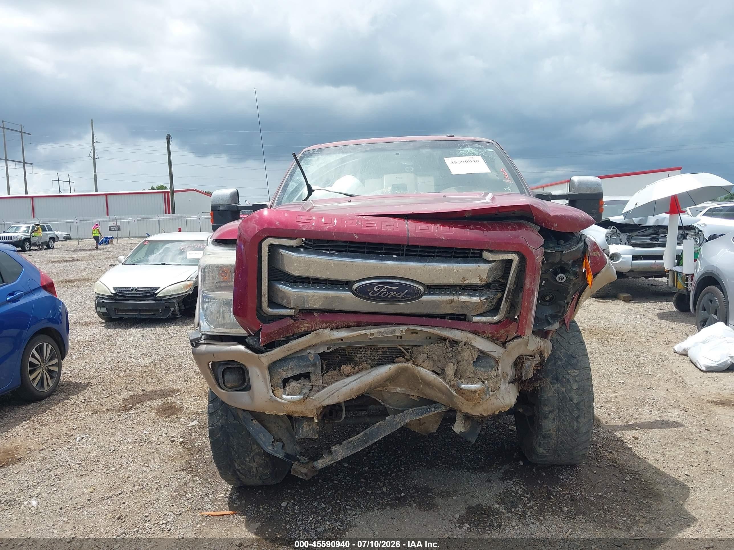 2014 Ford F-250 Lariat Red vin: 1FT7W2BT0EEA07220