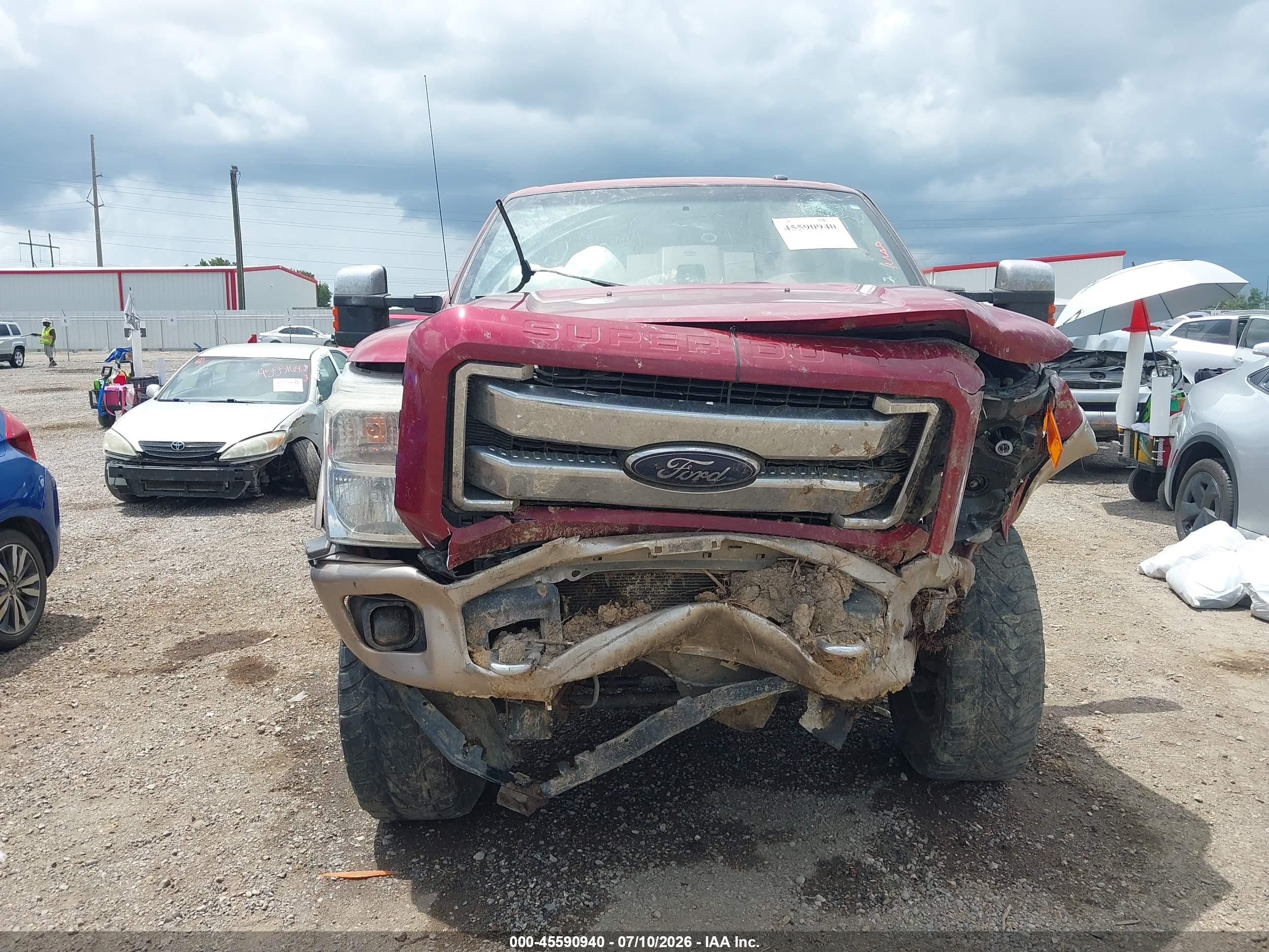 2014 Ford F-250 Lariat Red vin: 1FT7W2BT0EEA07220
