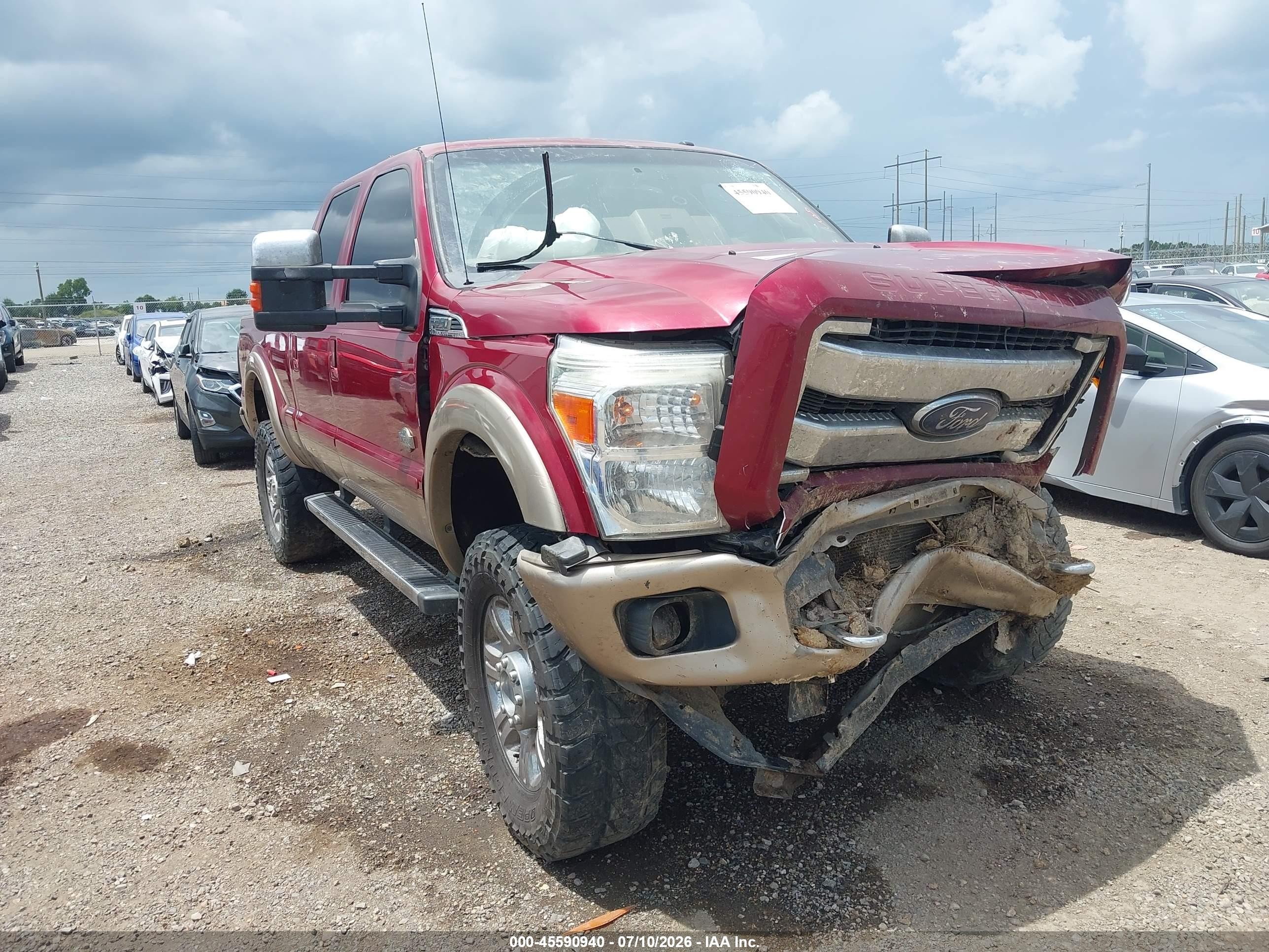 2014 Ford F-250 Lariat Red vin: 1FT7W2BT0EEA07220