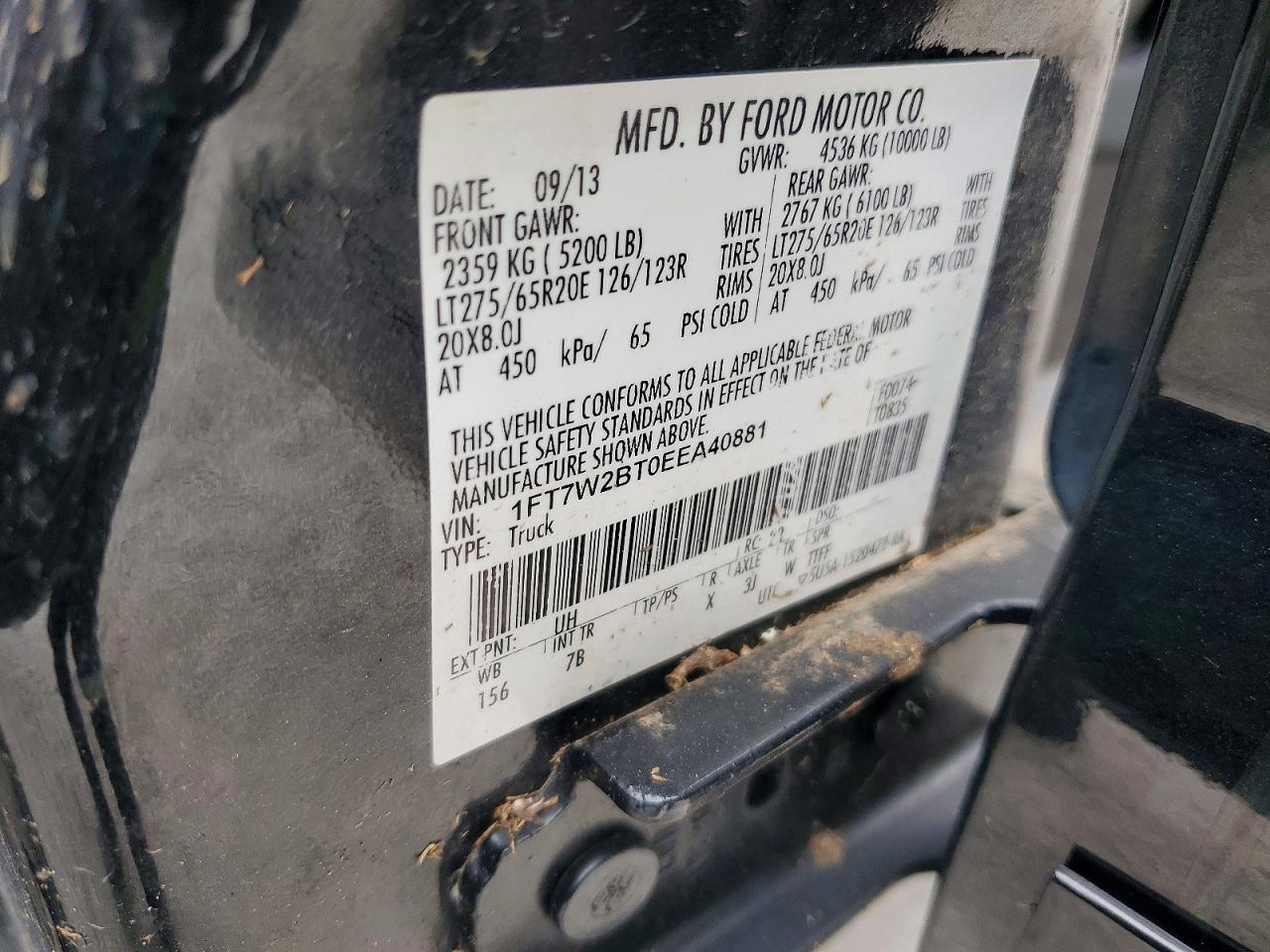 2014 Ford F250 Super Duty Black vin: 1FT7W2BT0EEA40881
