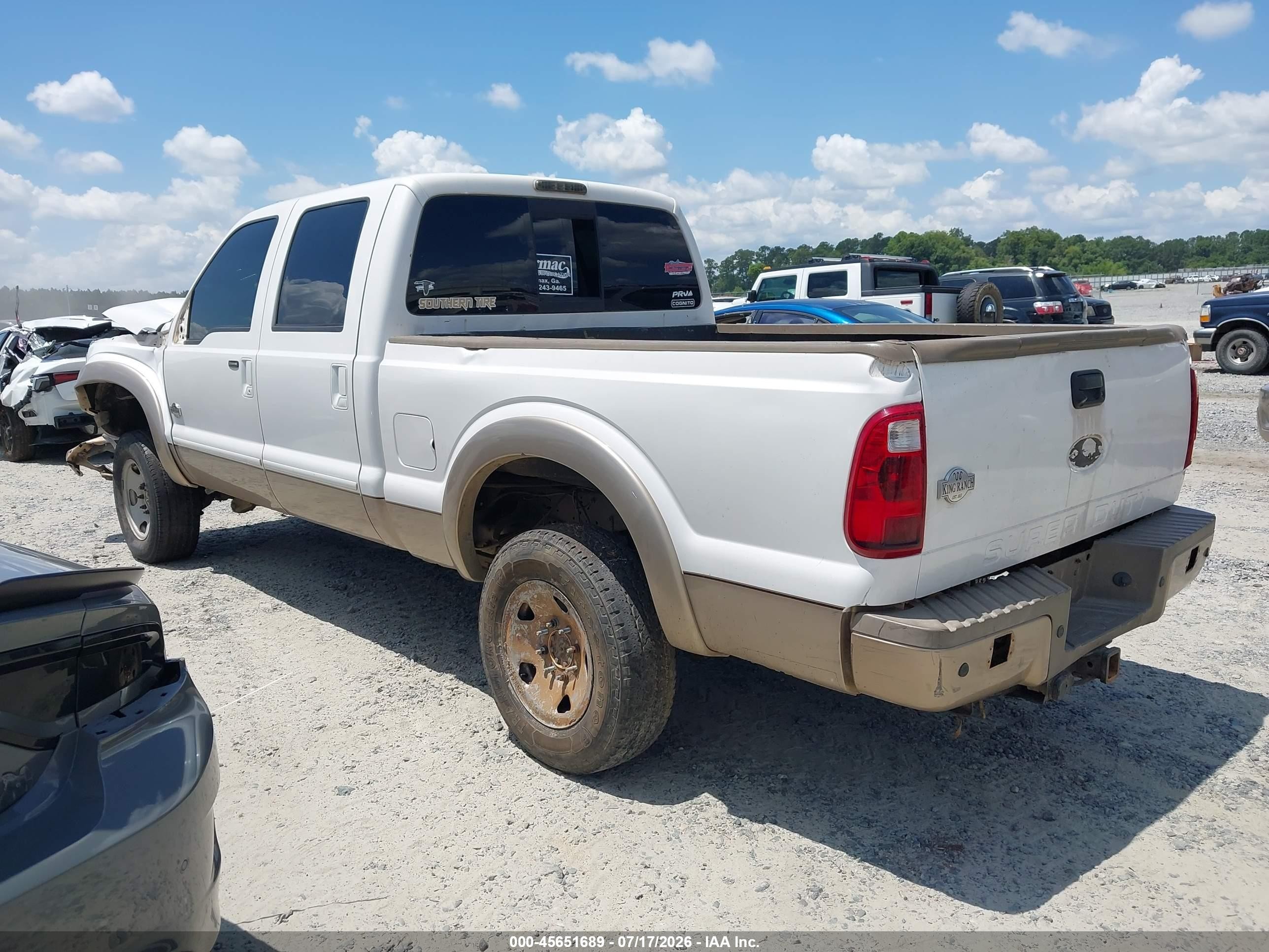 2011 Ford Super Duty F-250 Srw King Ranch White vin: 1FT7W2BT1BEB36644