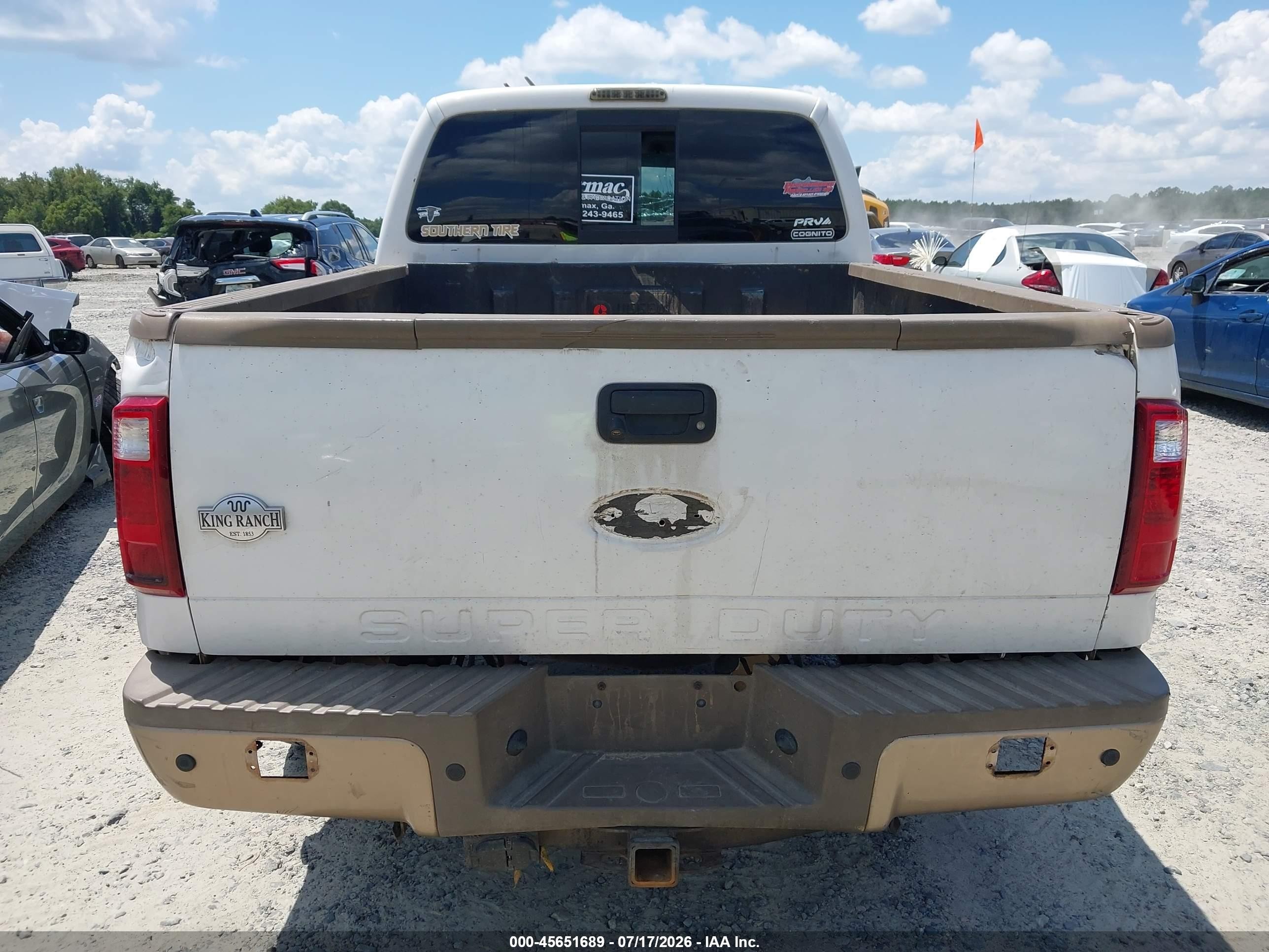 2011 Ford Super Duty F-250 Srw King Ranch White vin: 1FT7W2BT1BEB36644