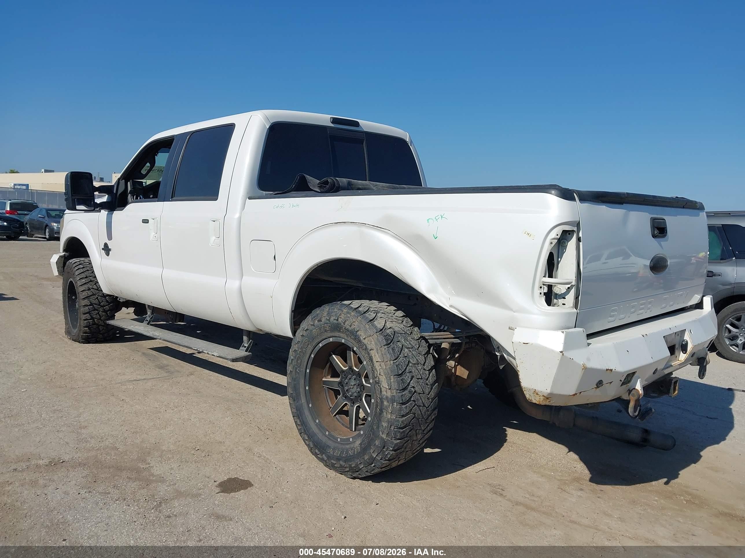 2012 Ford Super Duty F-250 Srw Lariat White vin: 1FT7W2BT1CEC40987