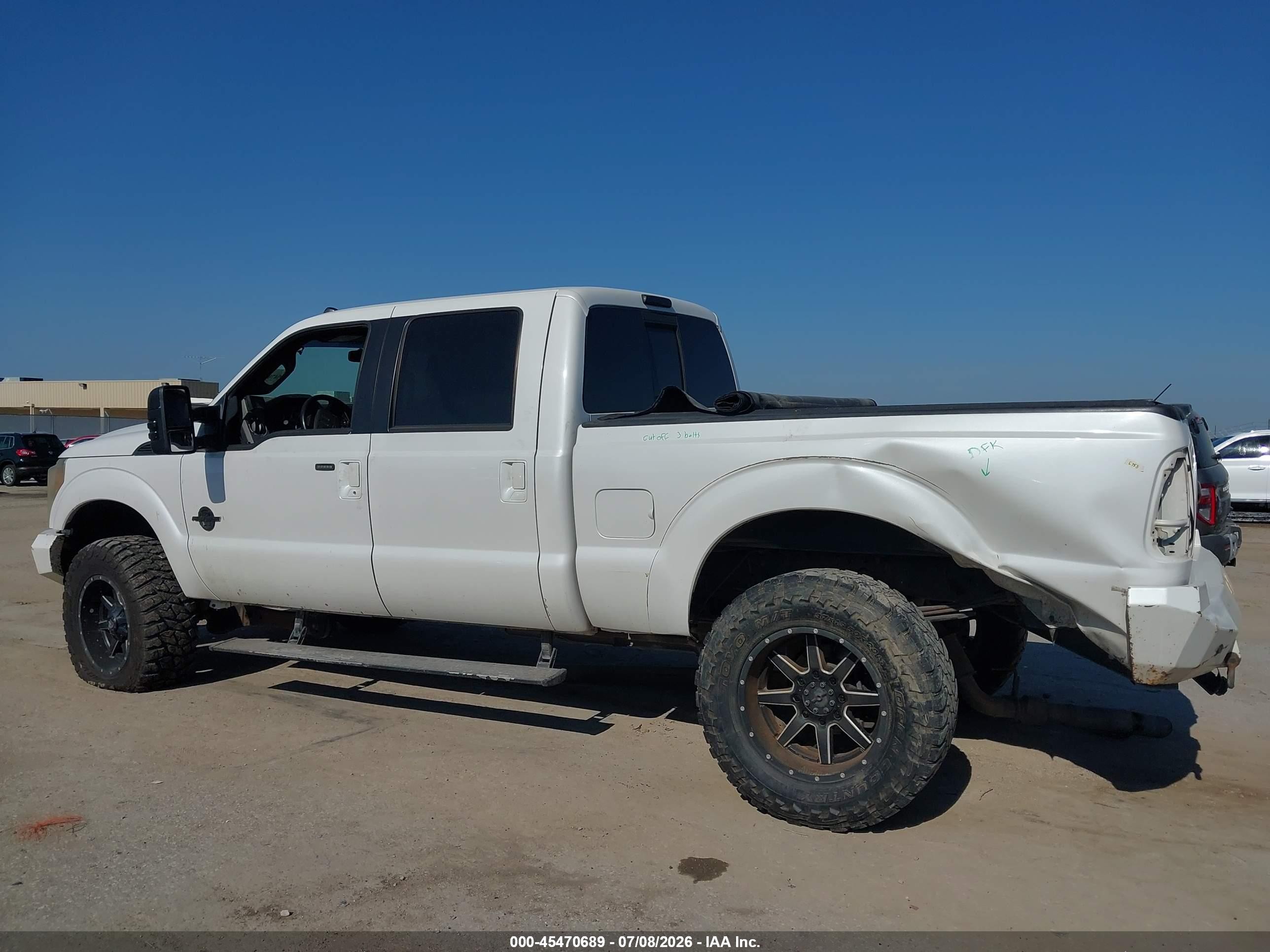 2012 Ford Super Duty F-250 Srw Lariat White vin: 1FT7W2BT1CEC40987