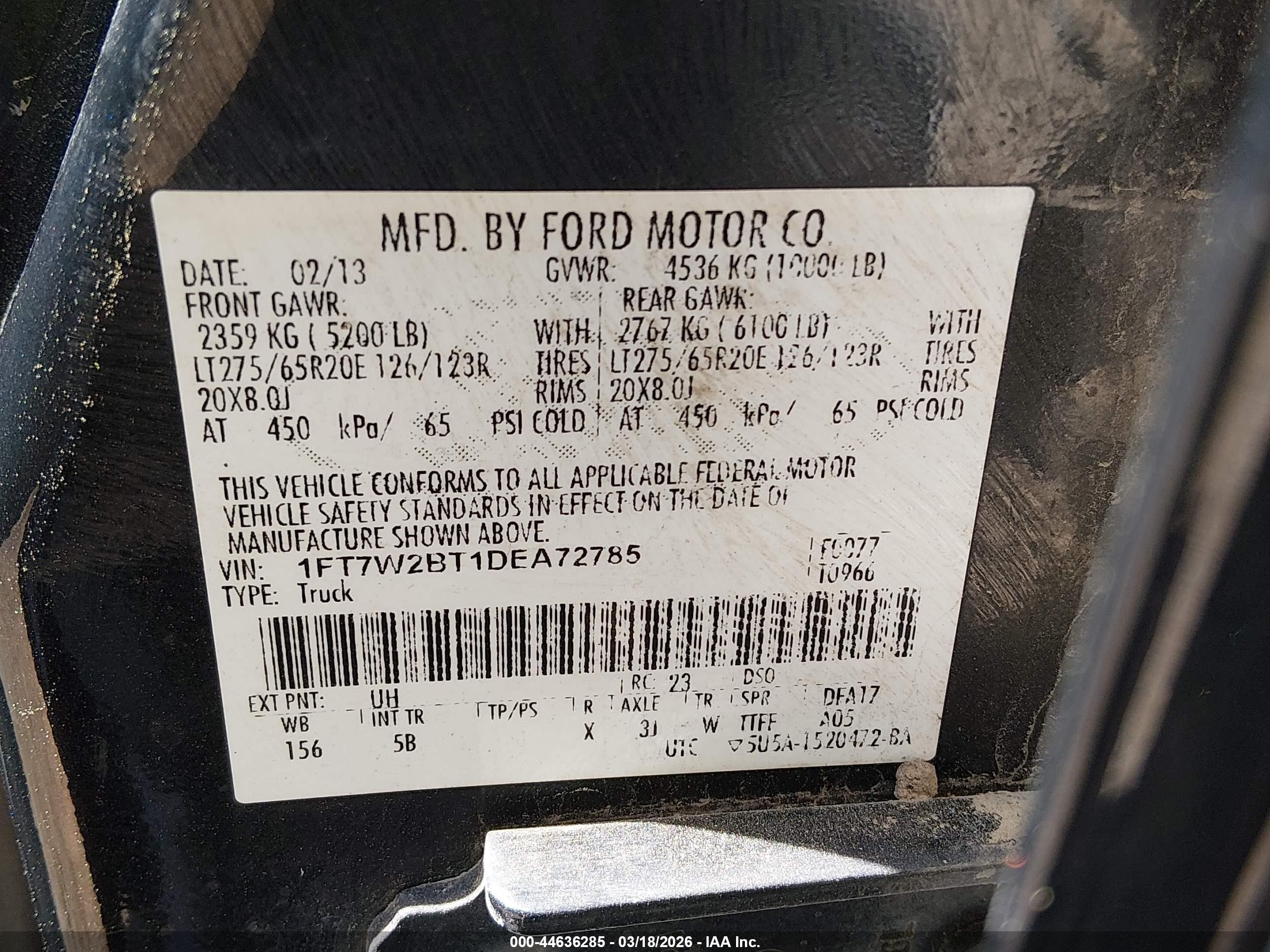 2013 Ford F-250 Lariat Black vin: 1FT7W2BT1DEA72785