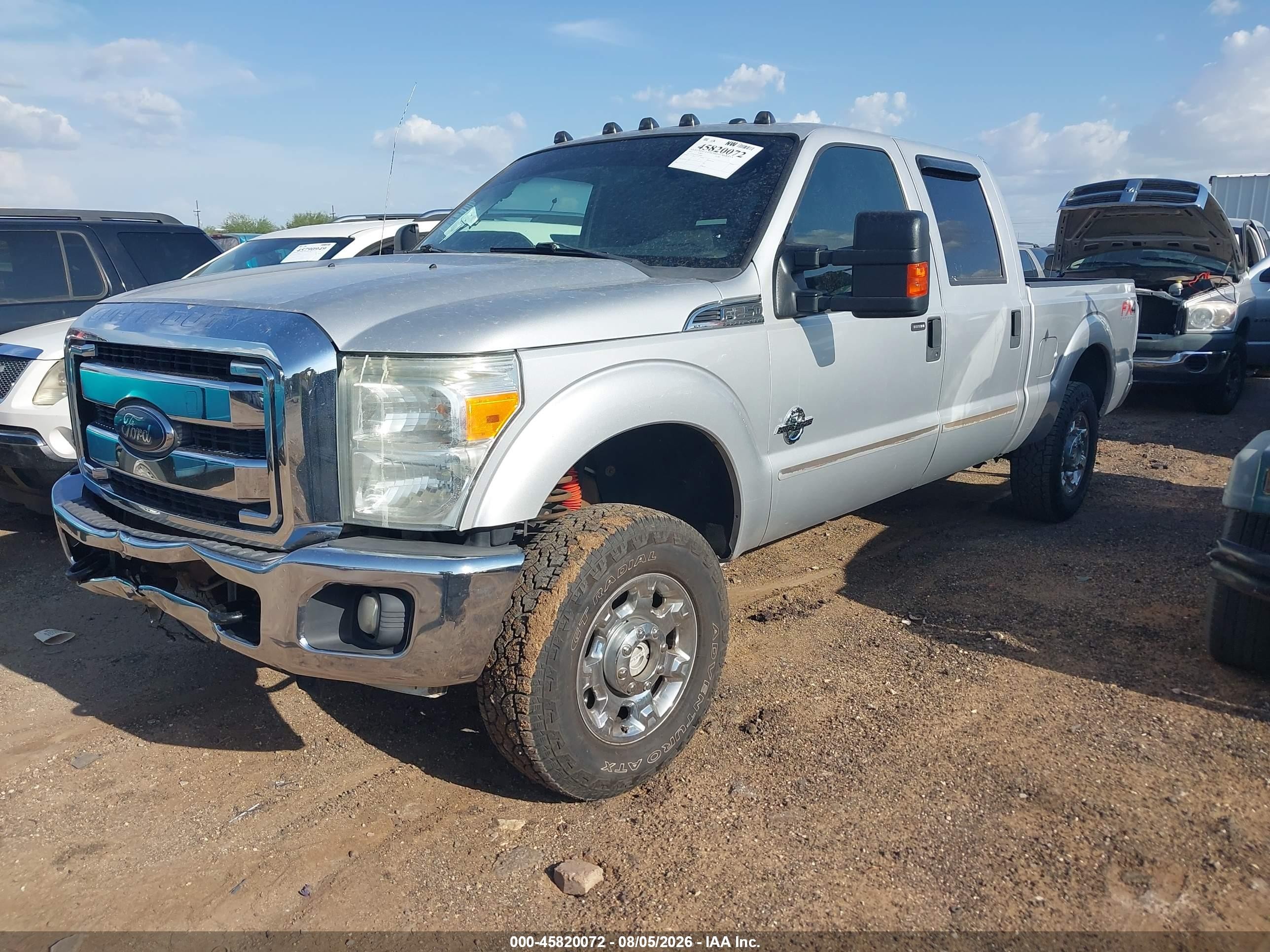 2013 Ford F-250 Xlt Silver vin: 1FT7W2BT1DEA89666