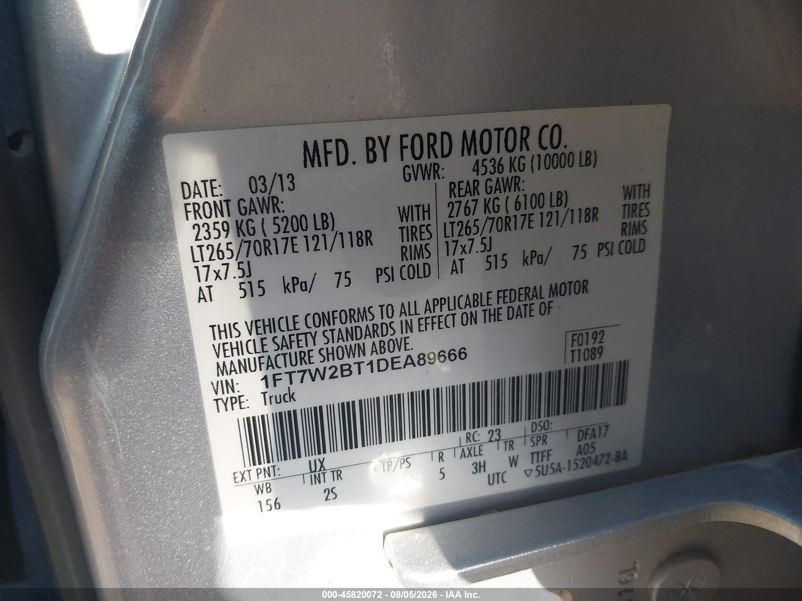 2013 Ford F-250 Xlt Silver vin: 1FT7W2BT1DEA89666