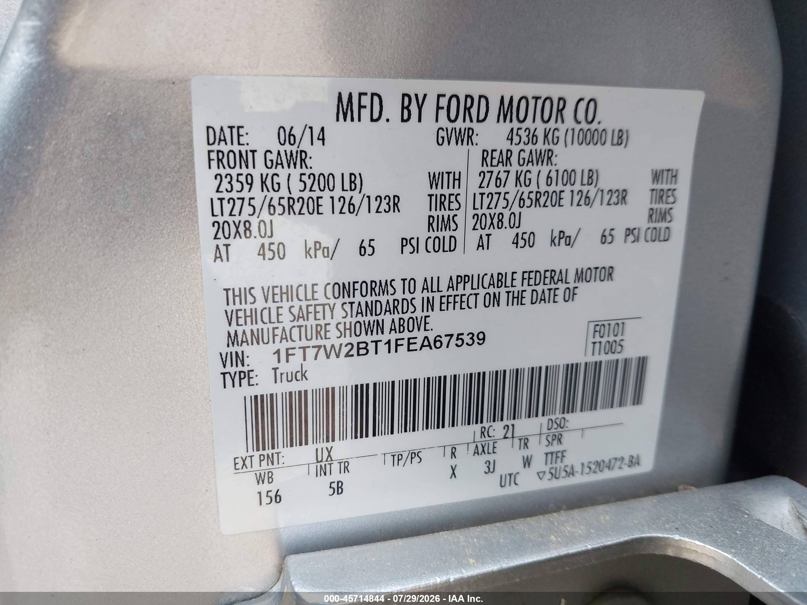 2015 Ford F-250 Lariat Серебряный vin: 1FT7W2BT1FEA67539