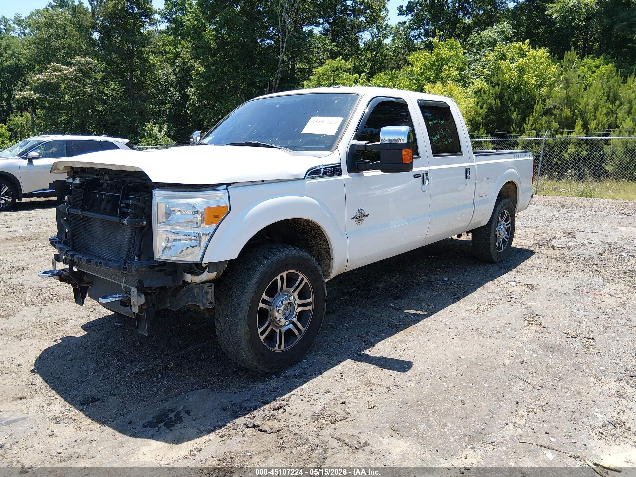 2015 Ford F-250 Lariat White vin: 1FT7W2BT1FEC60693