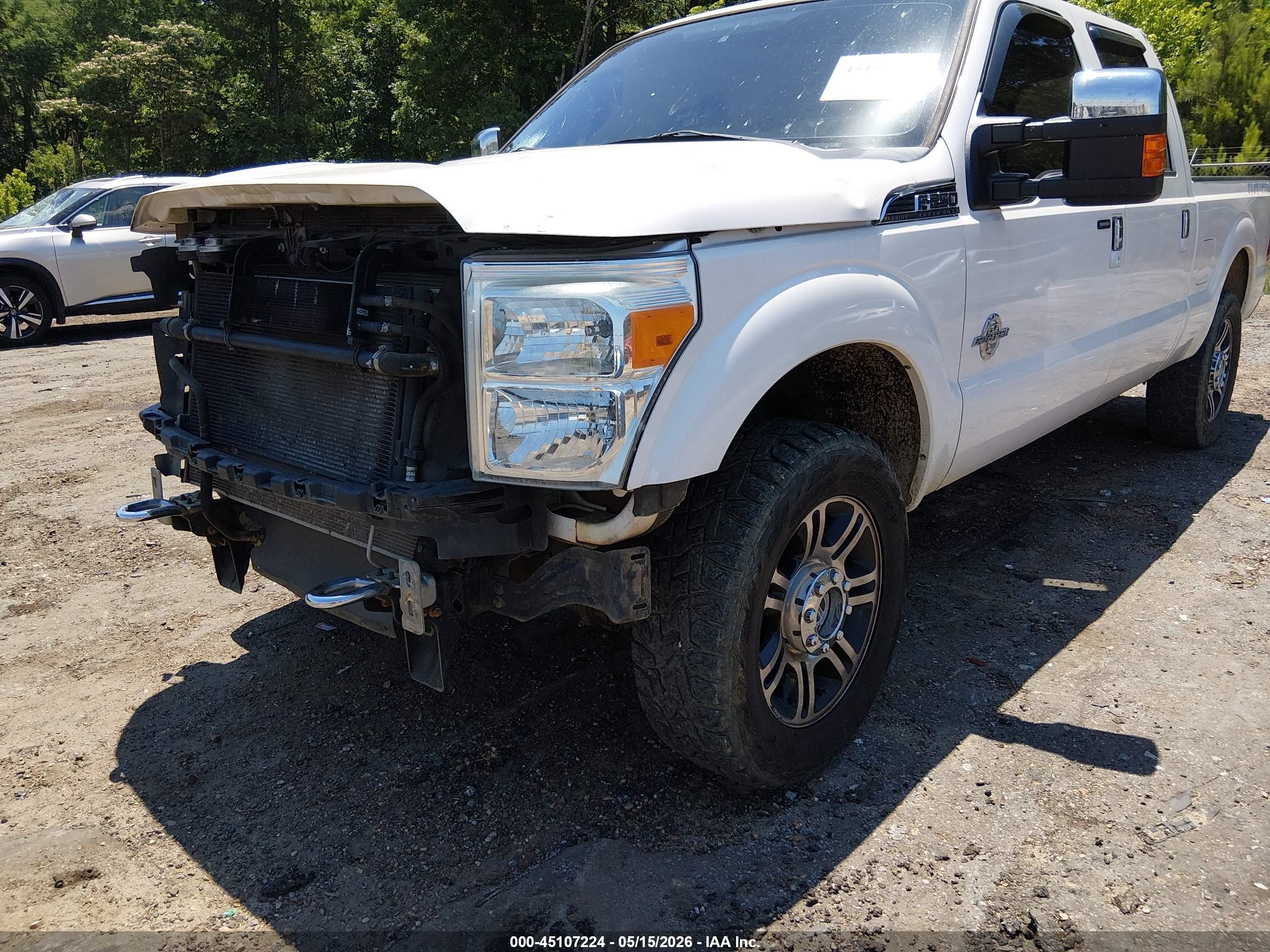 2015 Ford F-250 Lariat White vin: 1FT7W2BT1FEC60693