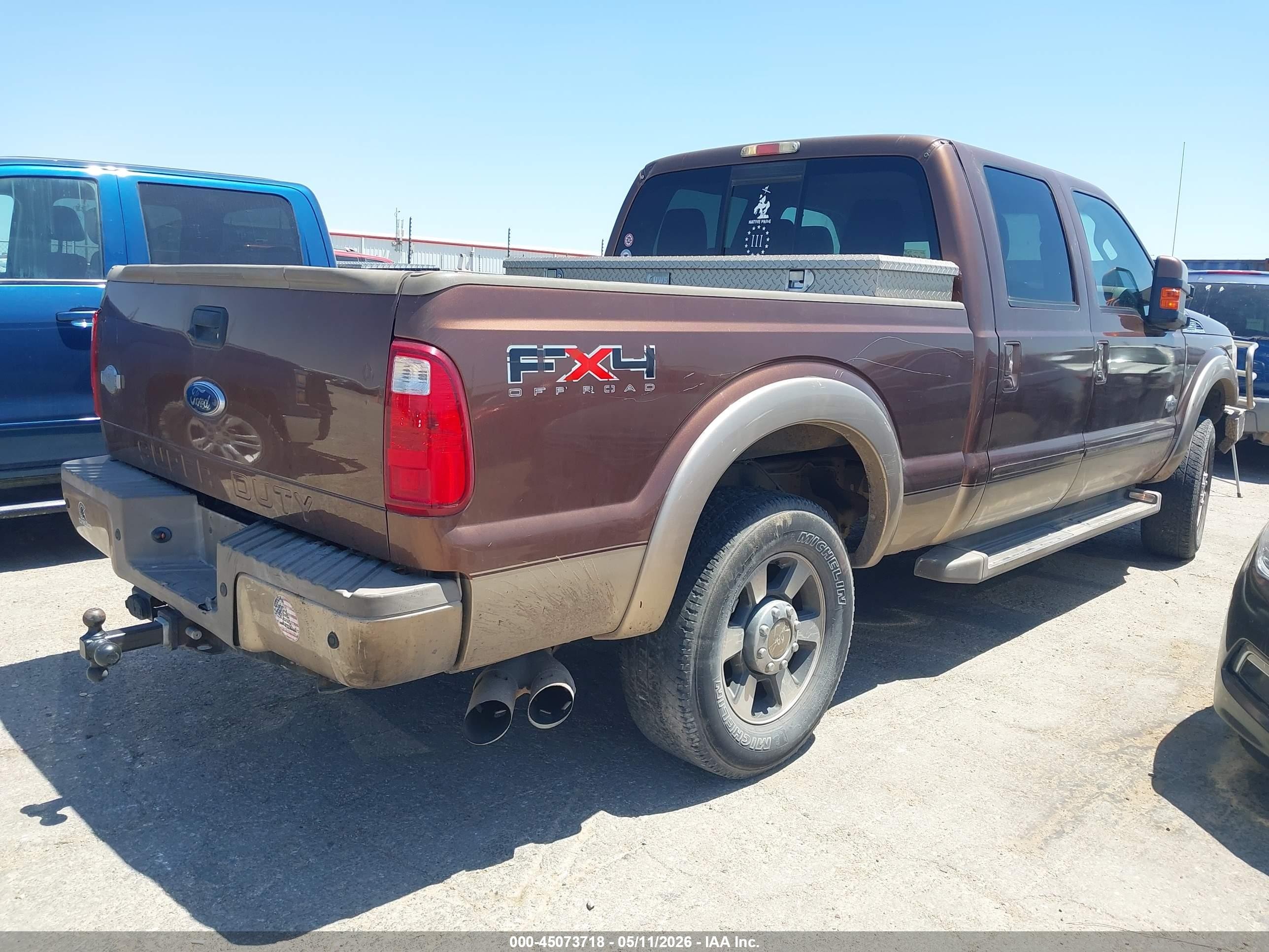 2011 Ford F-250 Lariat Brown vin: 1FT7W2BT2BEB38239