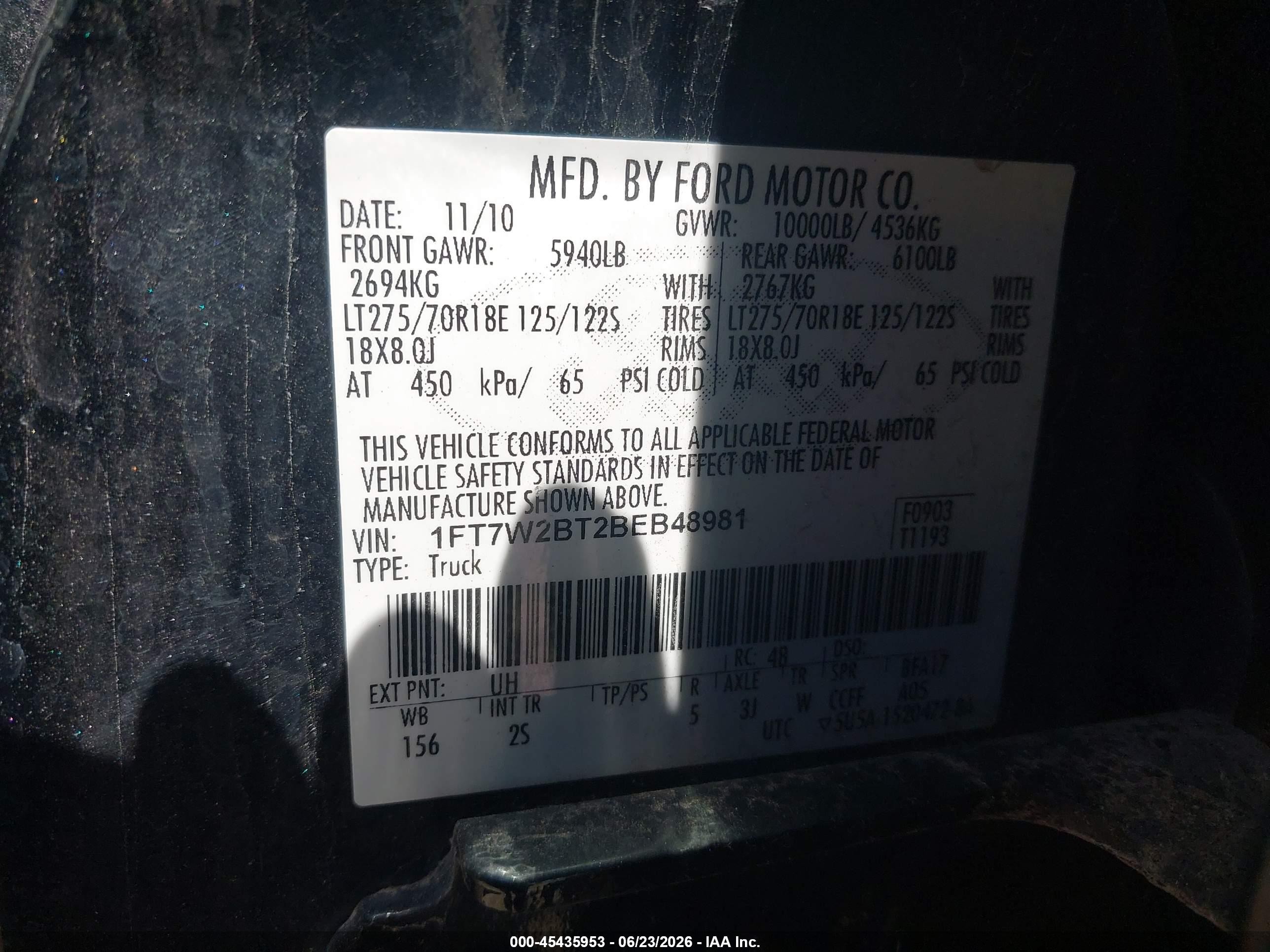2011 Ford Super Duty F-250 Srw Xlt Black vin: 1FT7W2BT2BEB48981