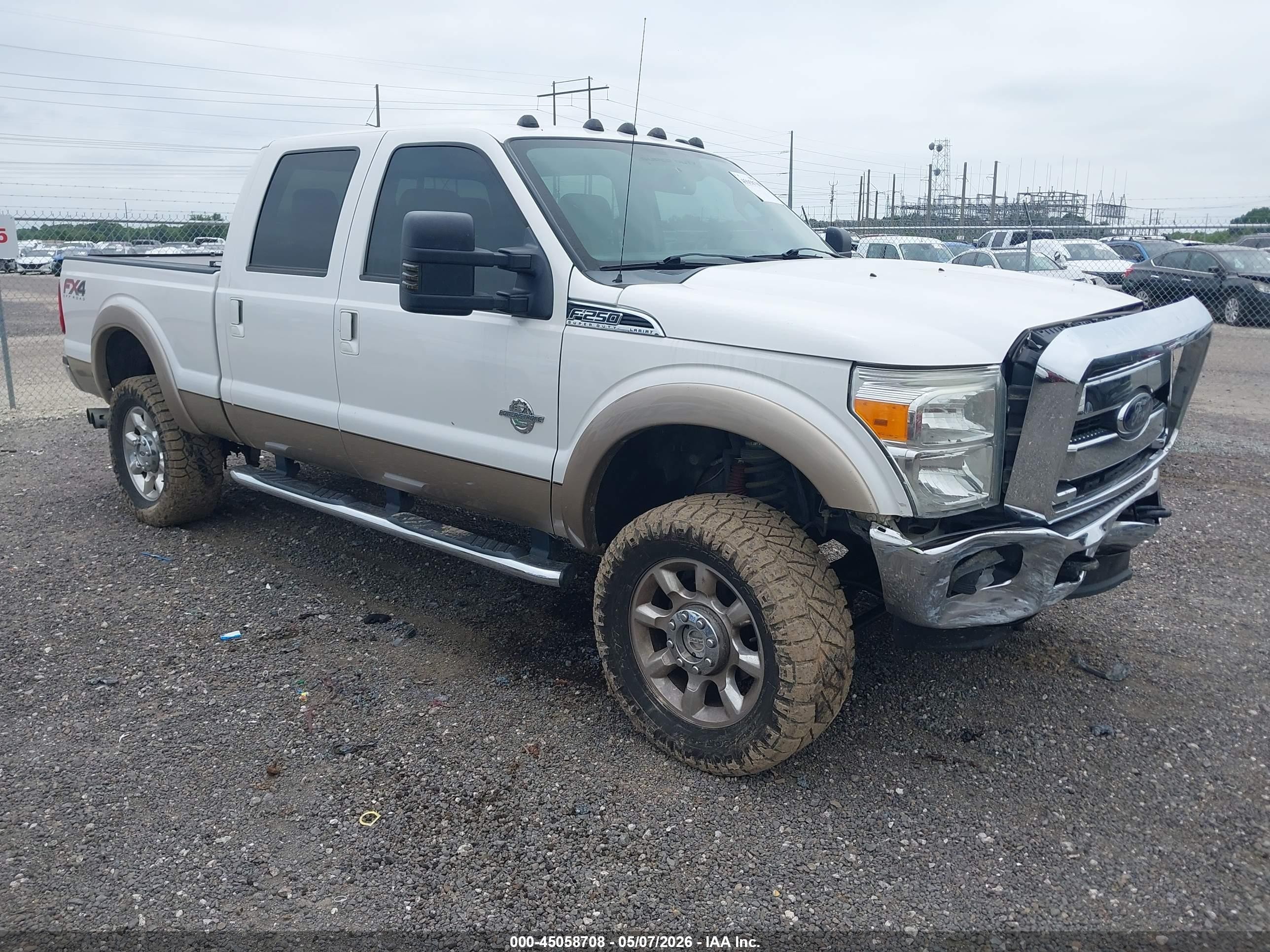 2012 Ford F-250 Lariat White vin: 1FT7W2BT2CEA68842