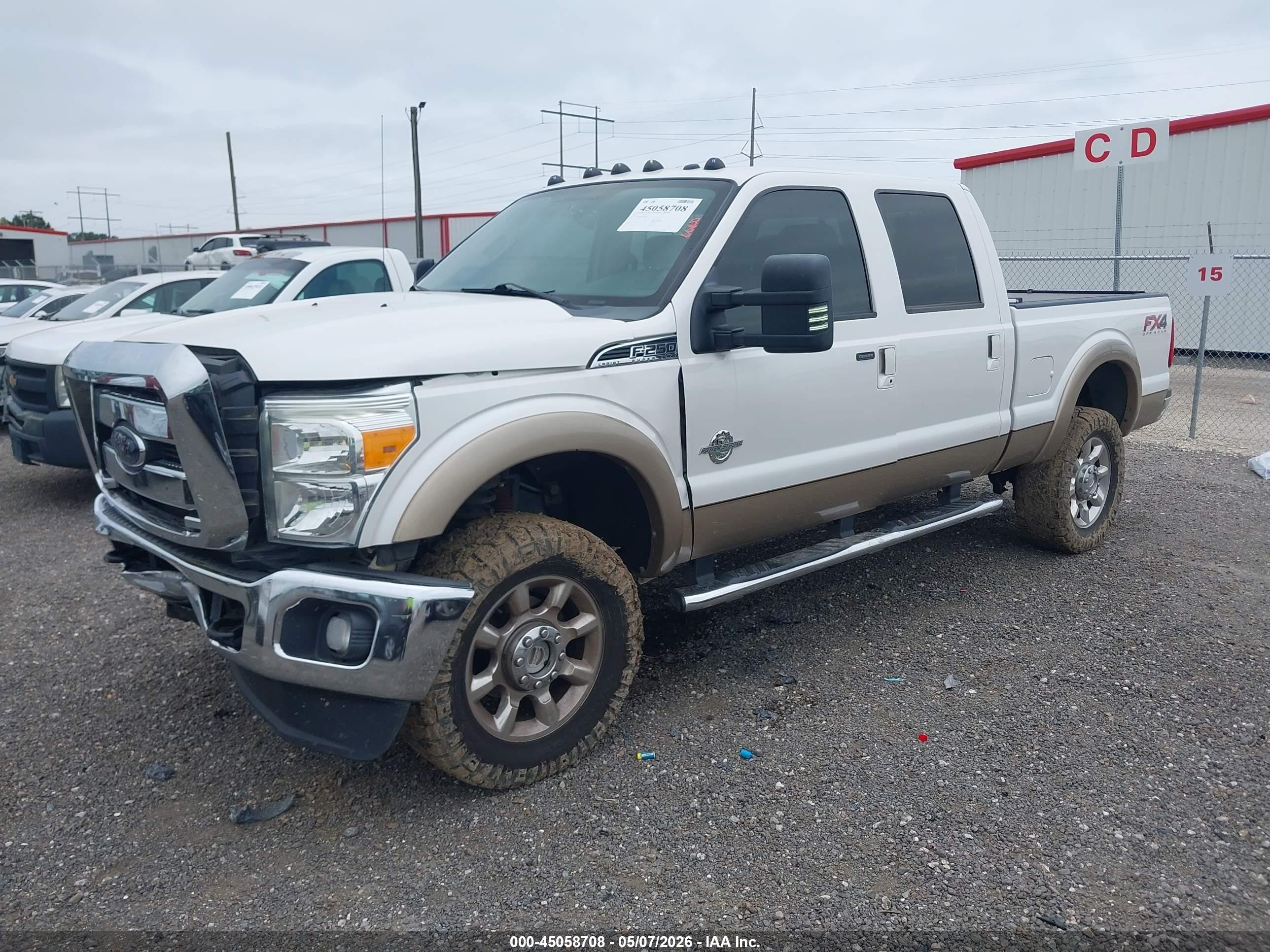 2012 Ford F-250 Lariat White vin: 1FT7W2BT2CEA68842