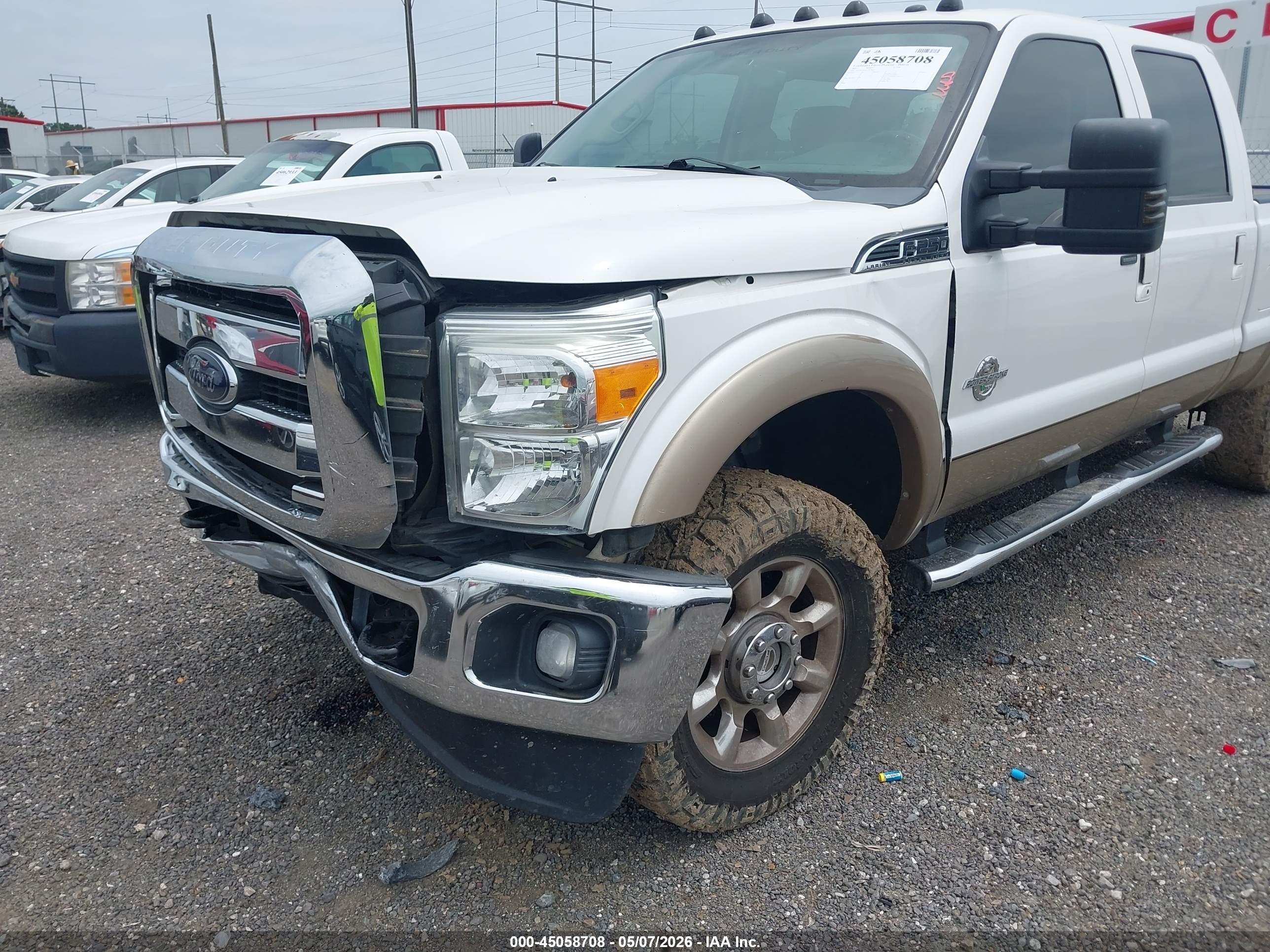 2012 Ford F-250 Lariat White vin: 1FT7W2BT2CEA68842