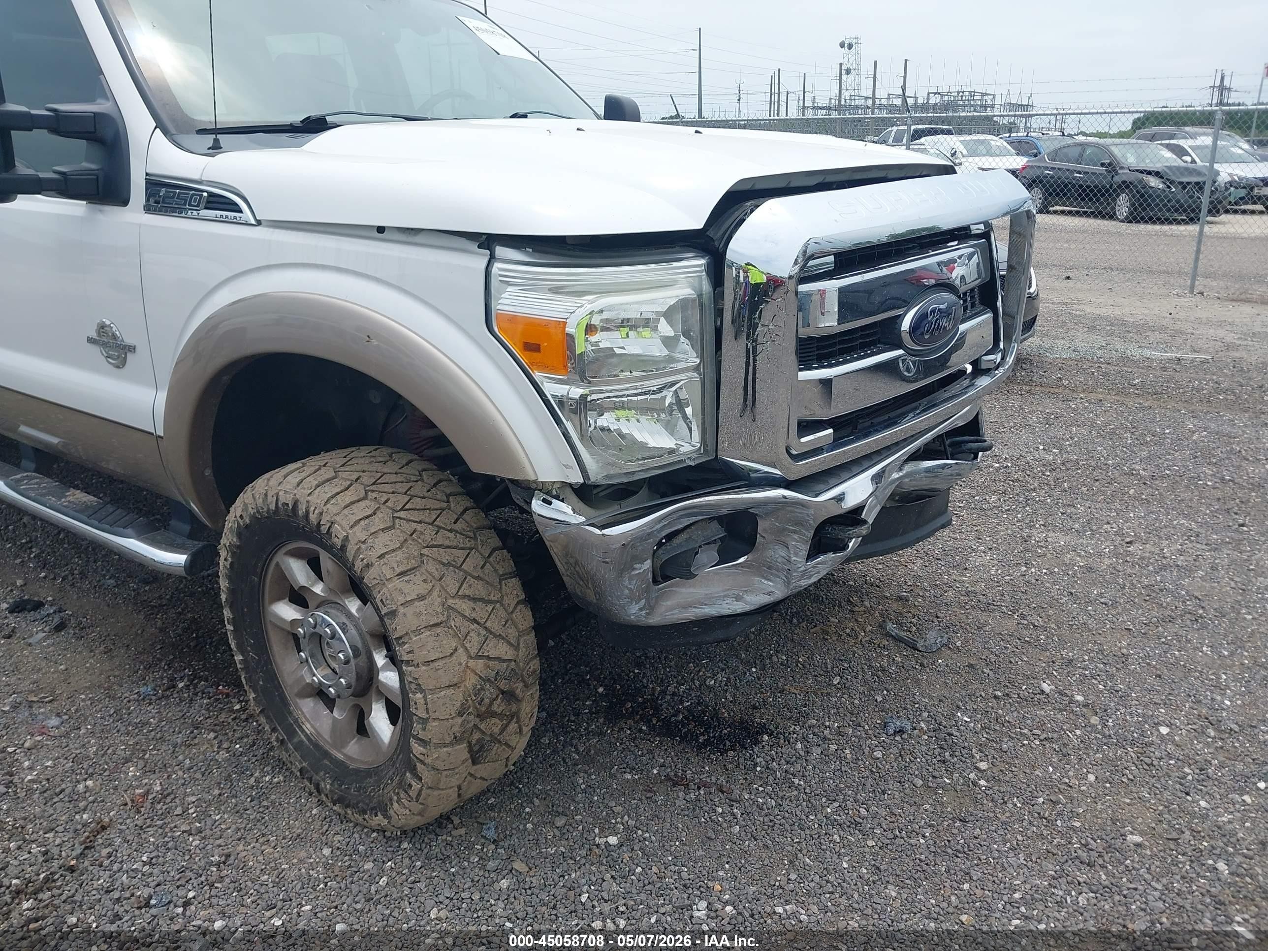 2012 Ford F-250 Lariat White vin: 1FT7W2BT2CEA68842