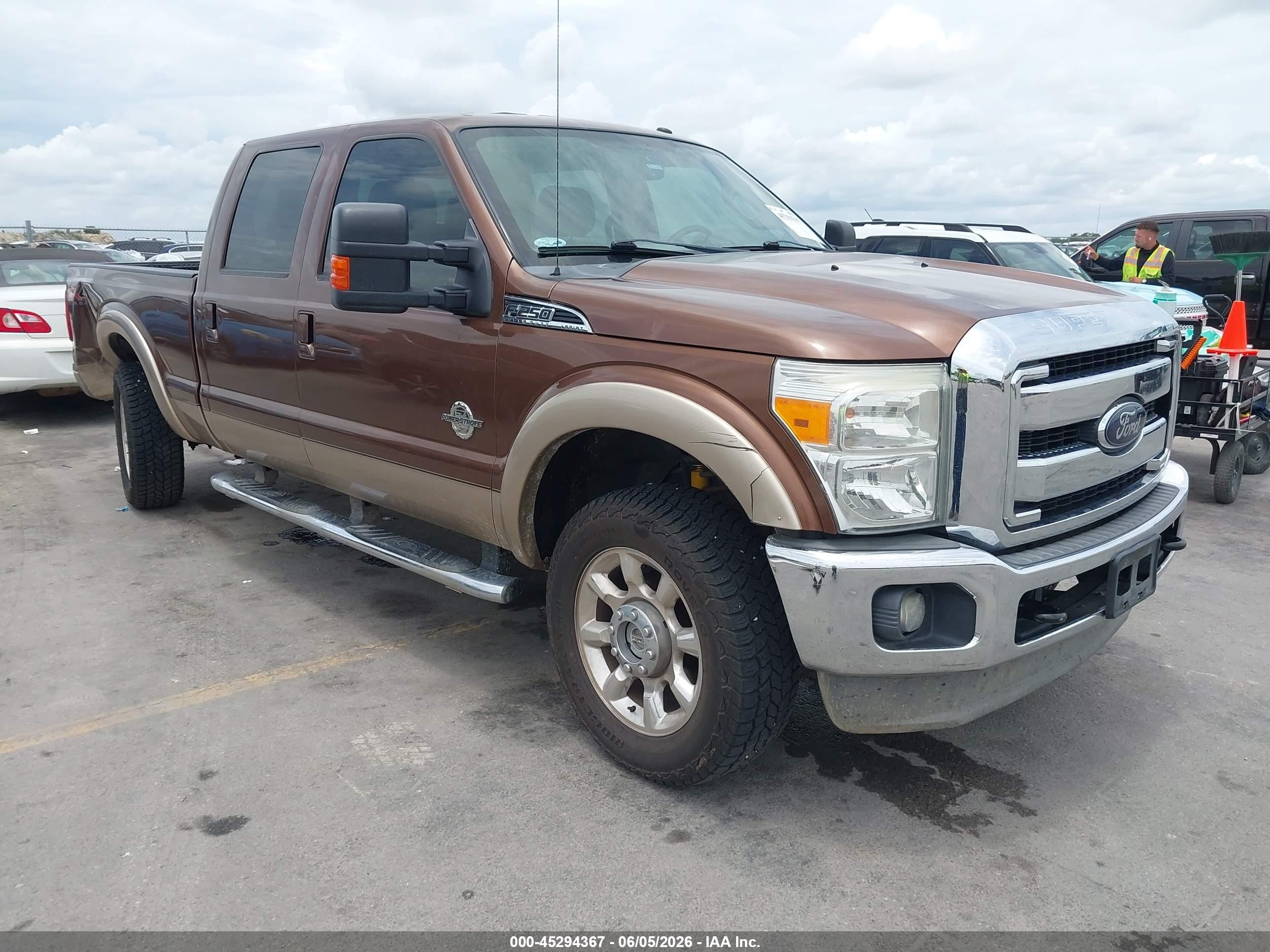 2012 Ford F-250 Lariat Brown vin: 1FT7W2BT2CEB92318