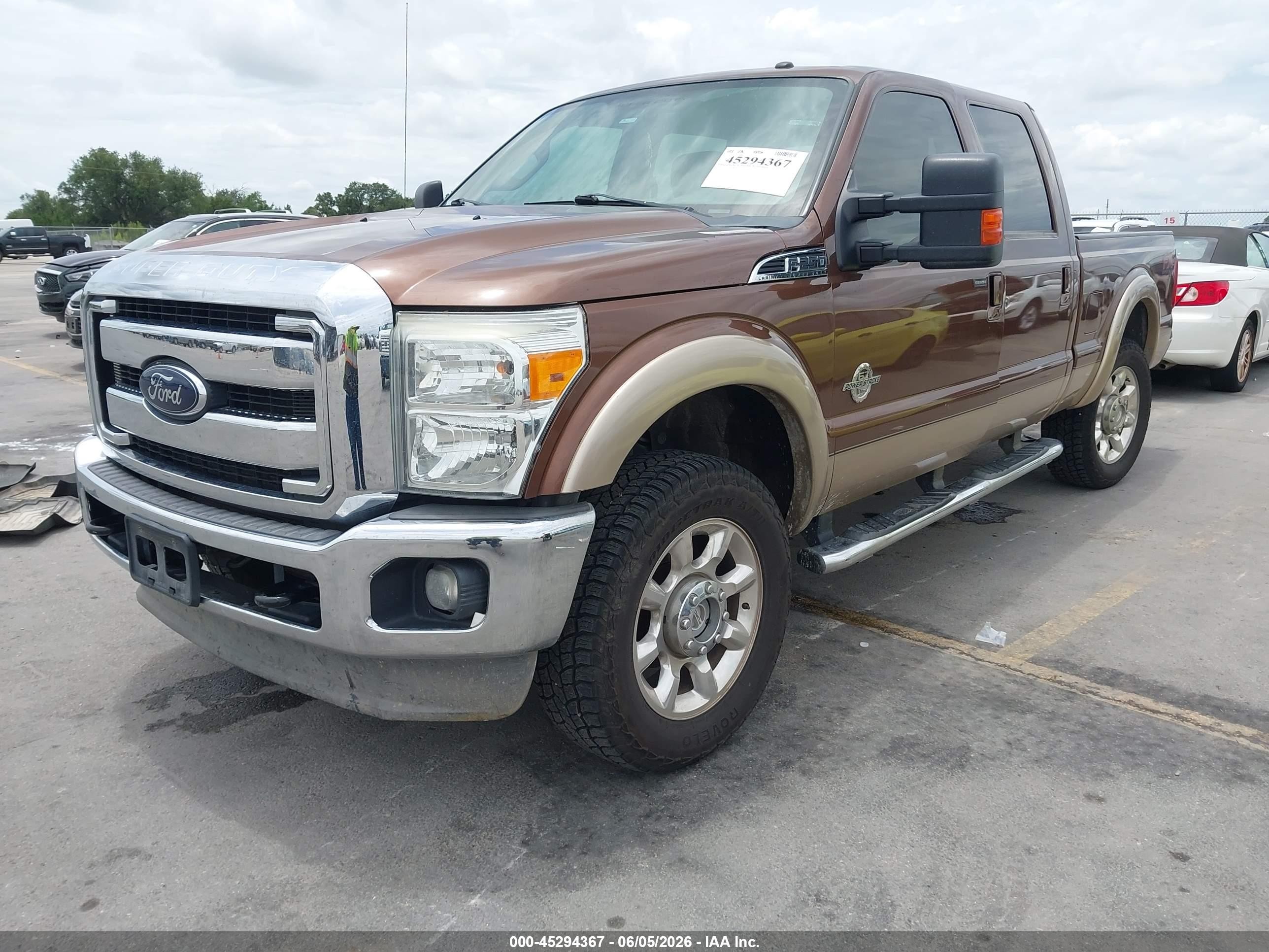 2012 Ford F-250 Lariat Brown vin: 1FT7W2BT2CEB92318