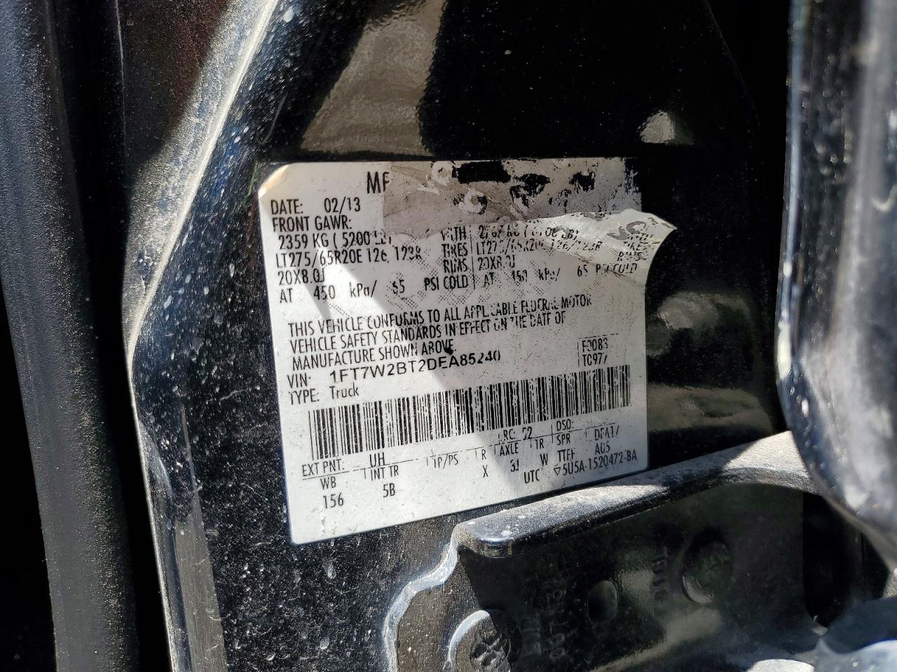 2013 Ford F250 Super Duty Black vin: 1FT7W2BT2DEA85240