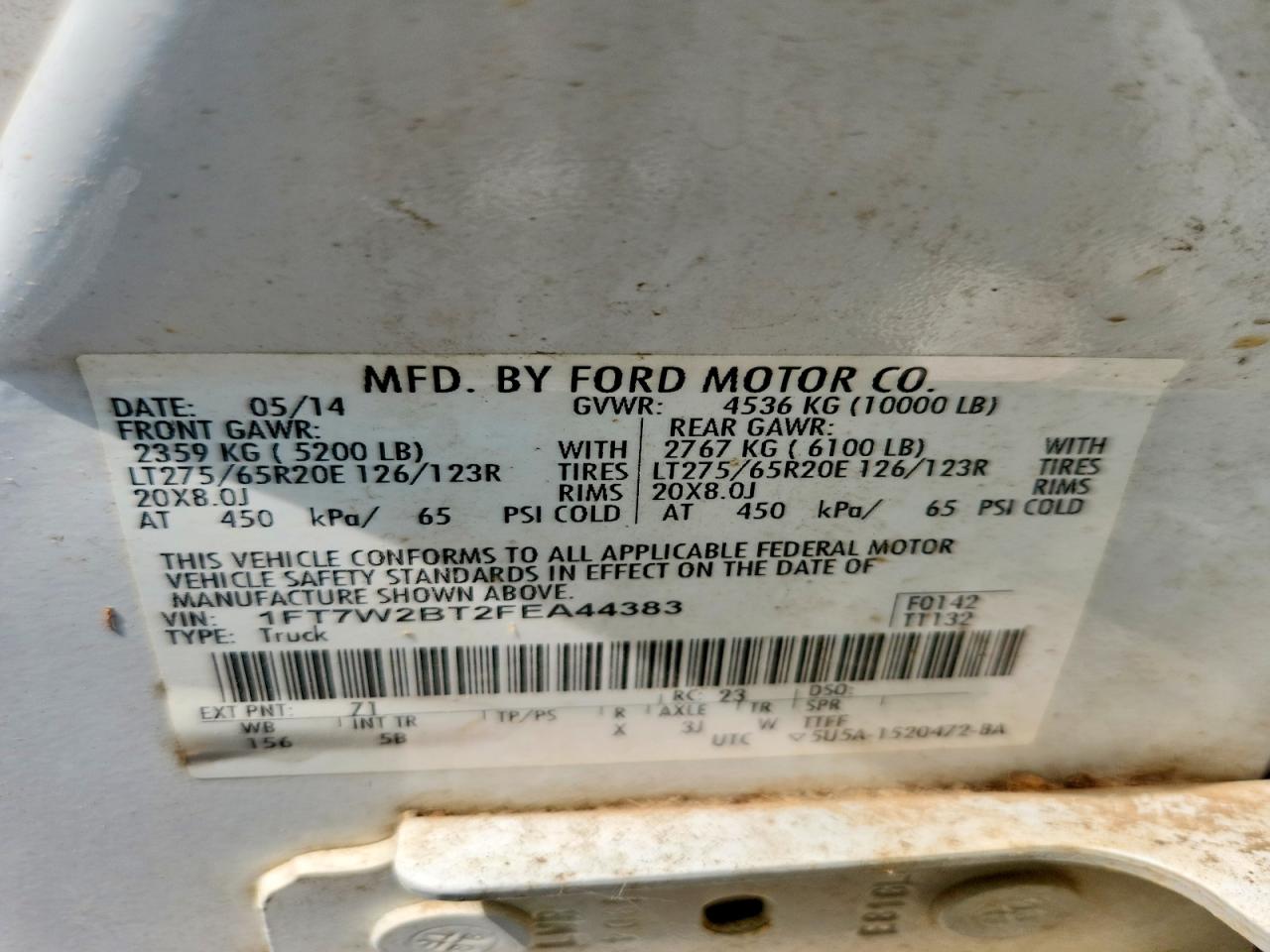 2015 Ford F250 Super Duty White vin: 1FT7W2BT2FEA44383