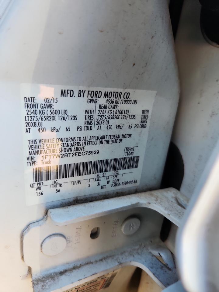 2015 Ford Other White vin: 1FT7W2BT2FEC75929