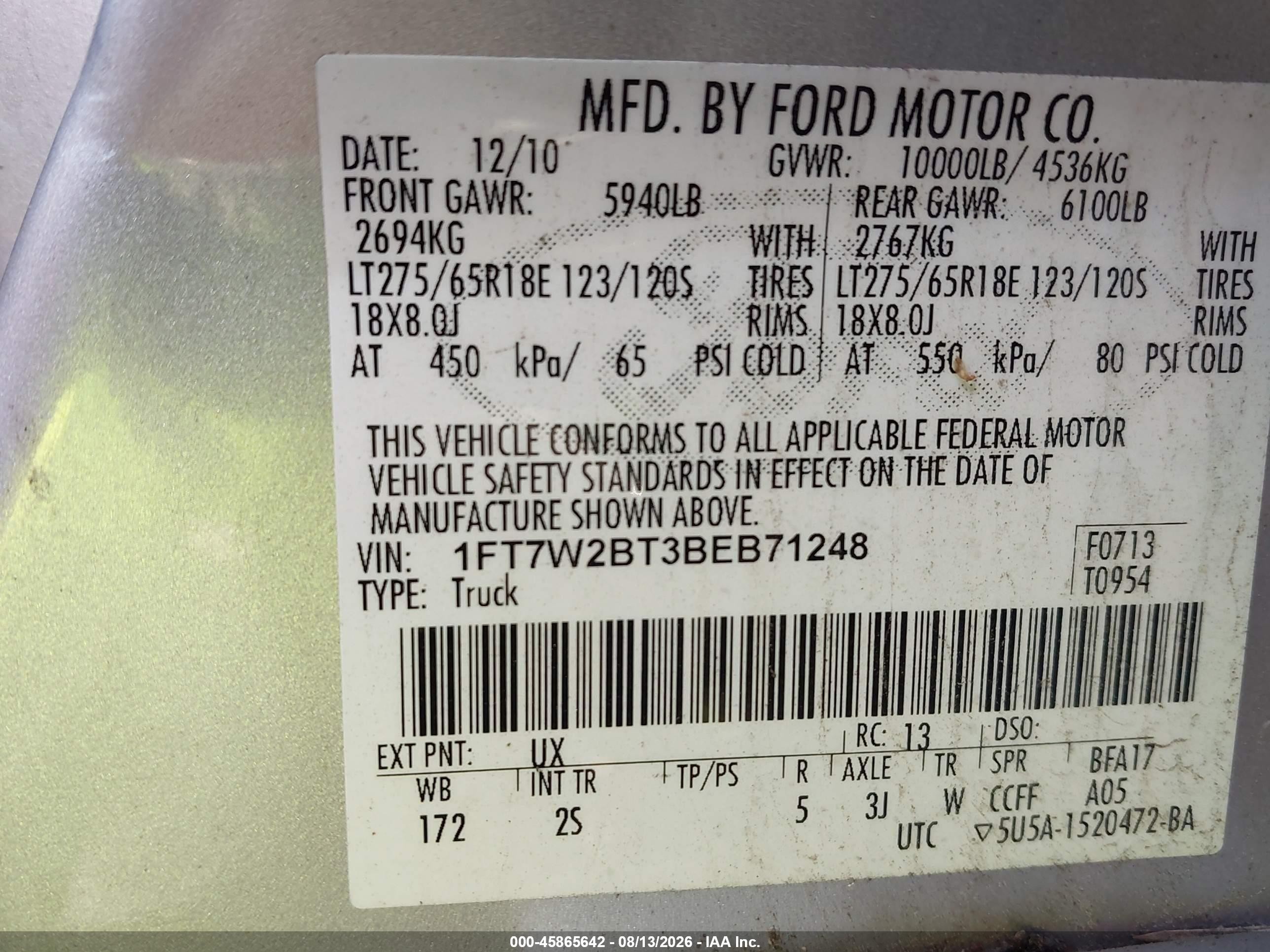 2011 Ford F-250 Xlt Silver vin: 1FT7W2BT3BEB71248