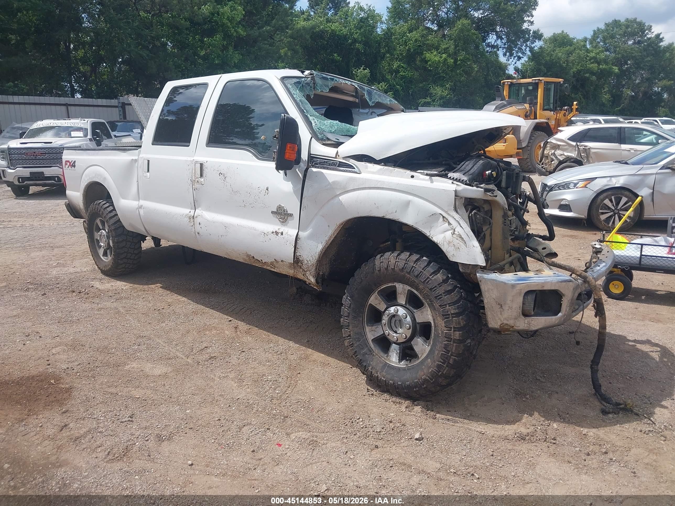 2012 Ford F-250 Lariat White vin: 1FT7W2BT3CEB24190
