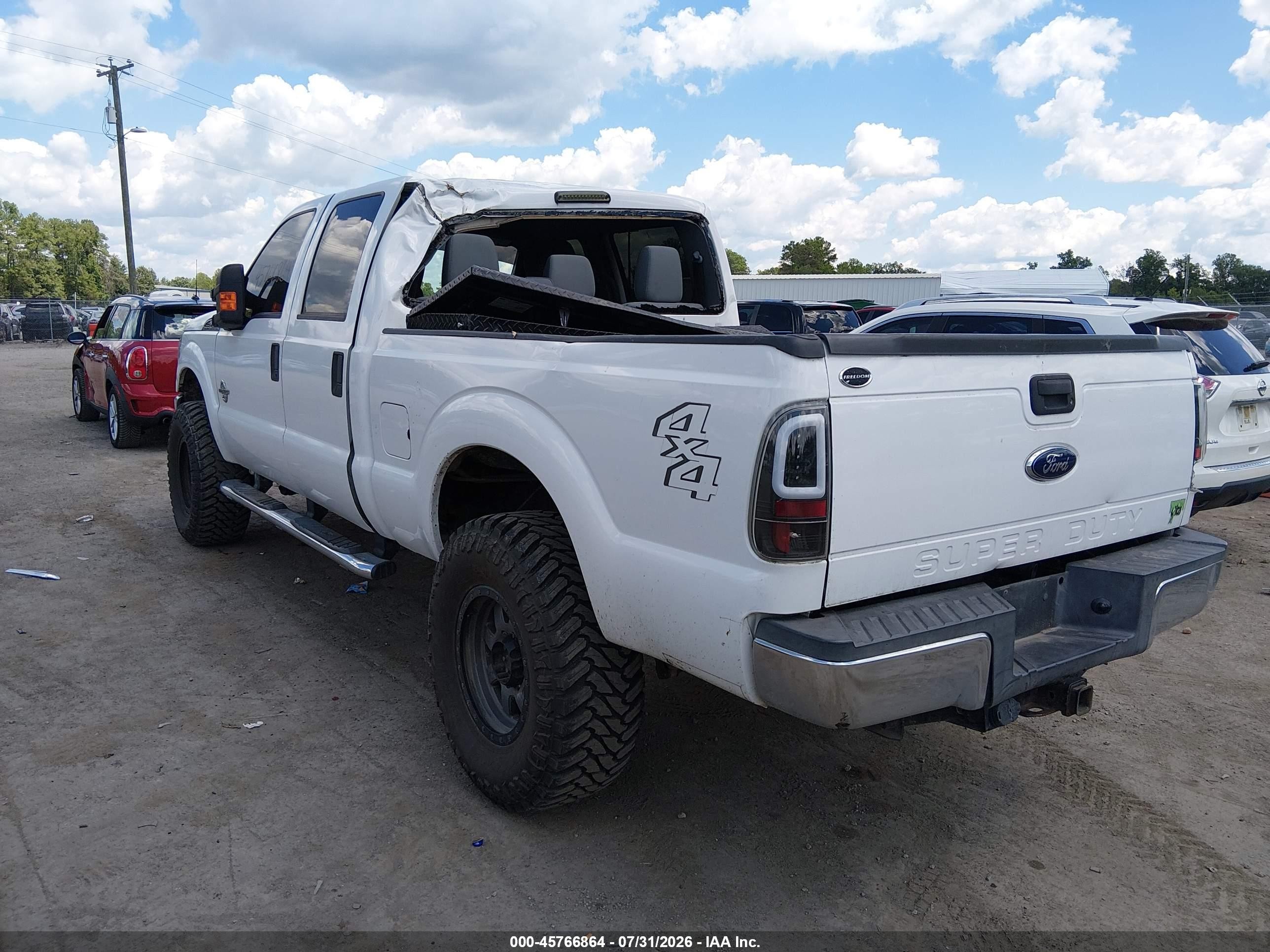 2013 Ford Super Duty F-250 Srw Xlt White vin: 1FT7W2BT3DEA61805
