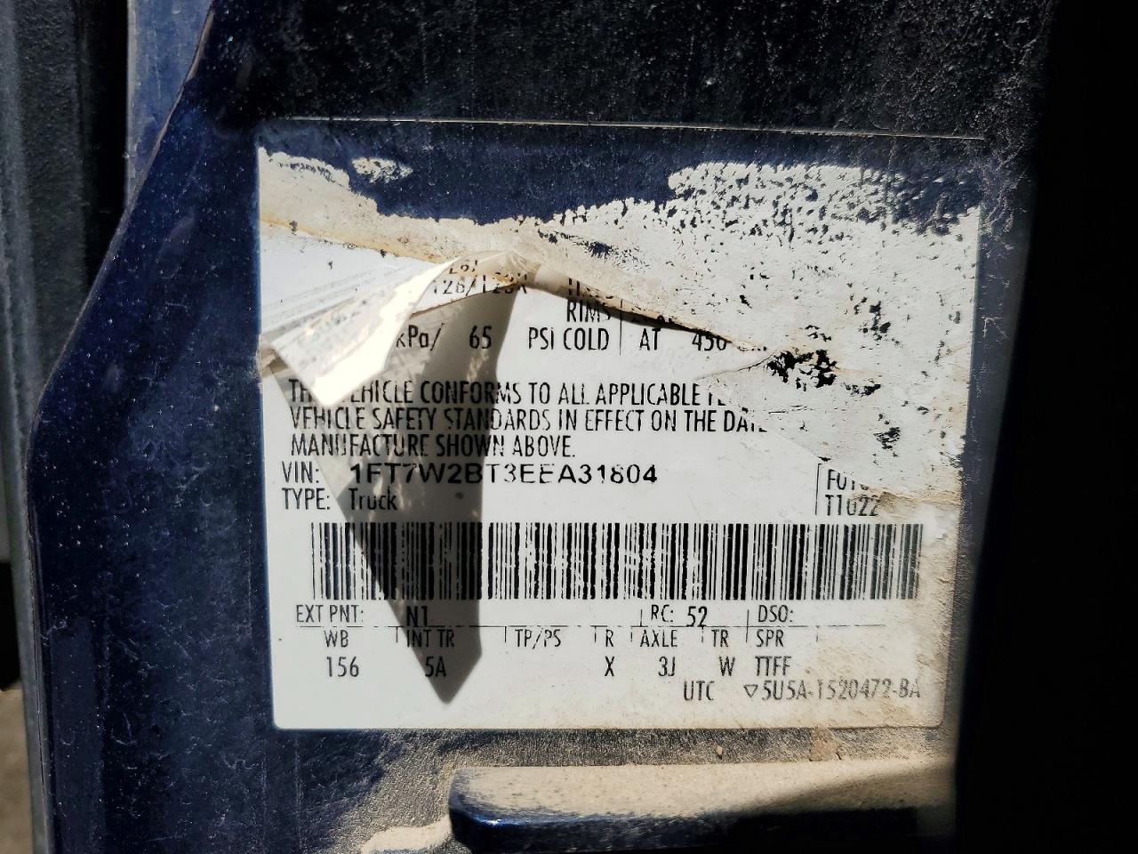 2014 Ford F250 Super Duty Blue vin: 1FT7W2BT3EEA31804