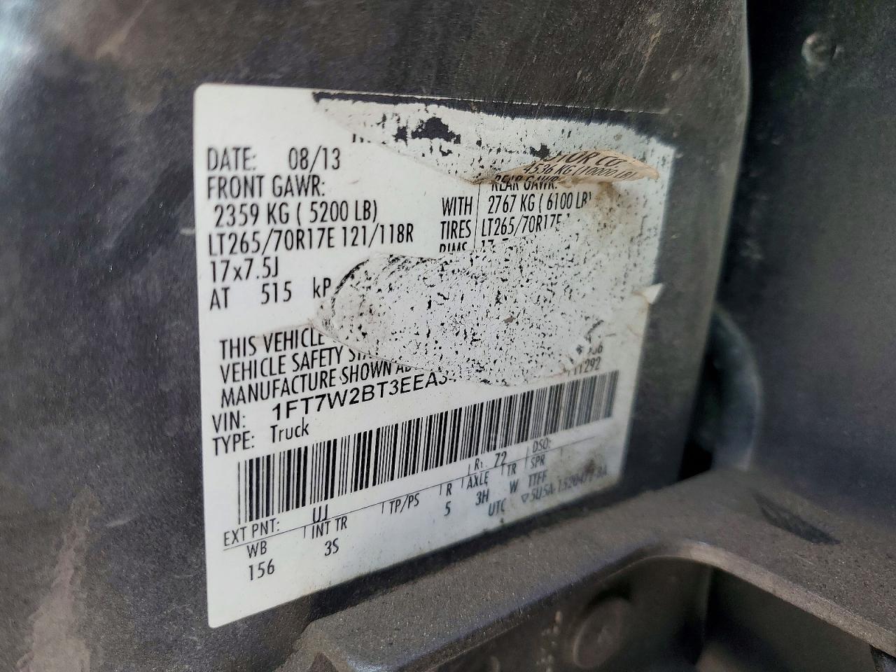 2014 Ford F250 Super Duty Charcoal vin: 1FT7W2BT3EEA34153