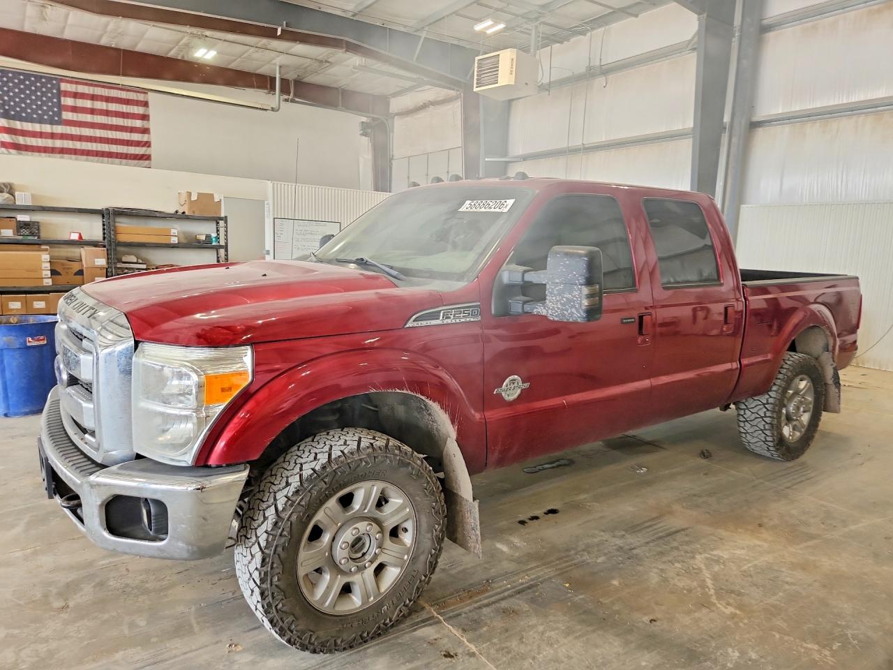 2014 Ford F250 Super Duty Red vin: 1FT7W2BT3EEA53639