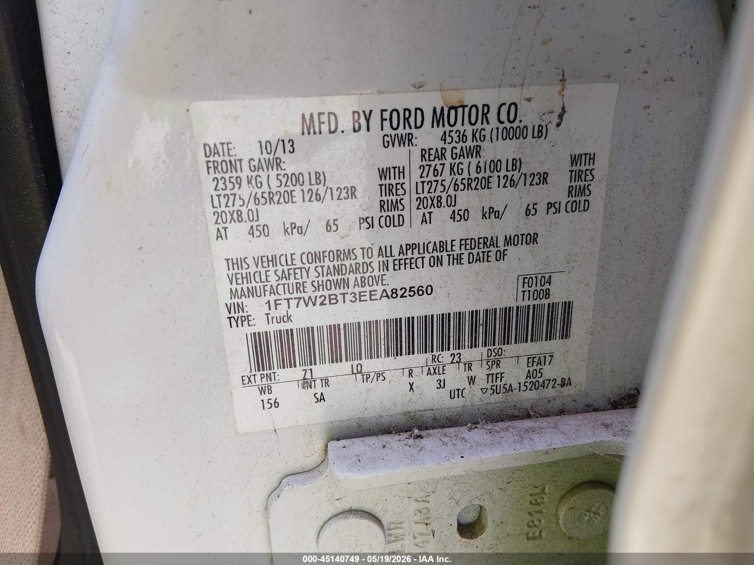 2014 Ford F-250 Lariat White vin: 1FT7W2BT3EEA82560