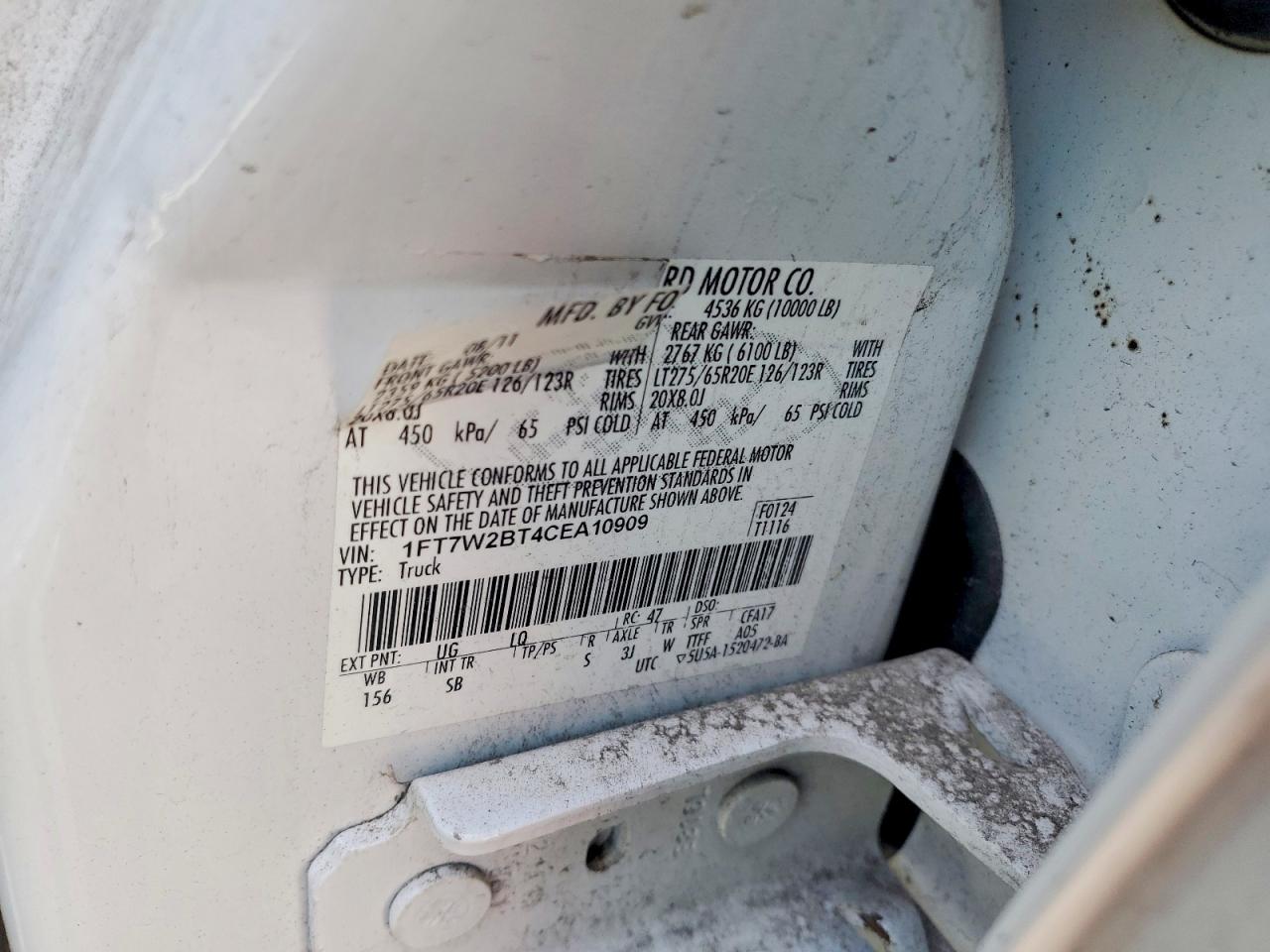 2012 Ford F250 Super Duty Two Tone vin: 1FT7W2BT4CEA10909
